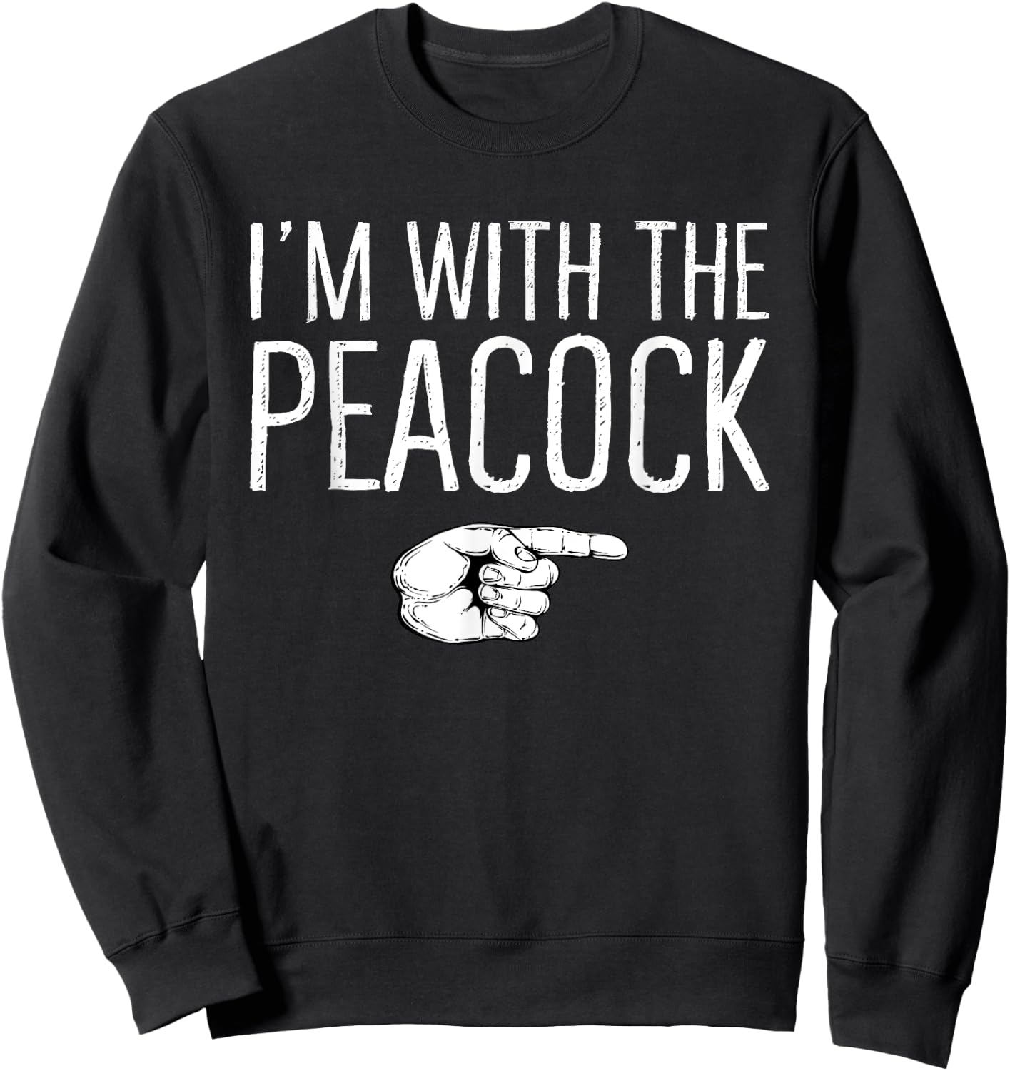 I'm With The Peacock Matching Costume Lazy Halloween Party Sweatshirt - Sweatshirt | Black