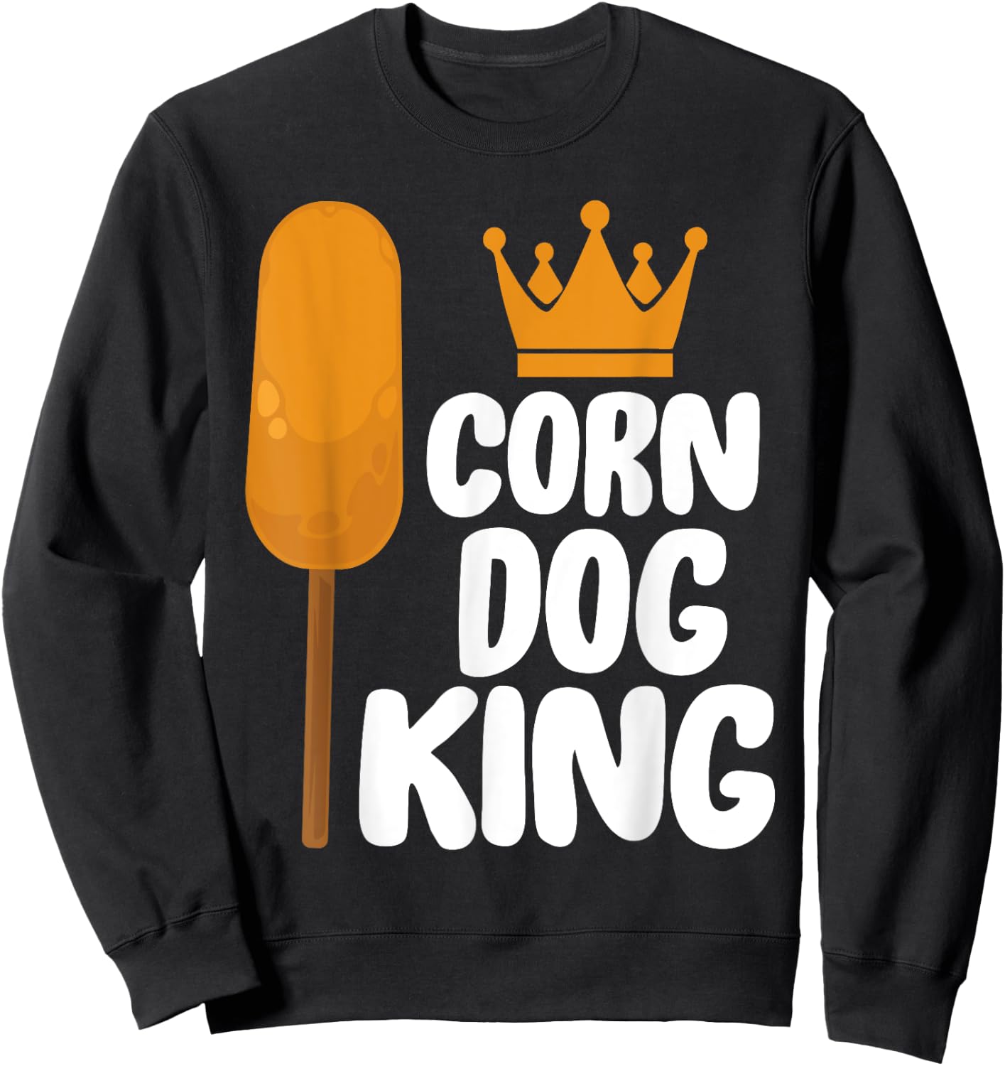 Corndog Costume Corn Dog King Women Kids Sweatshirt - Sweatshirt | Black