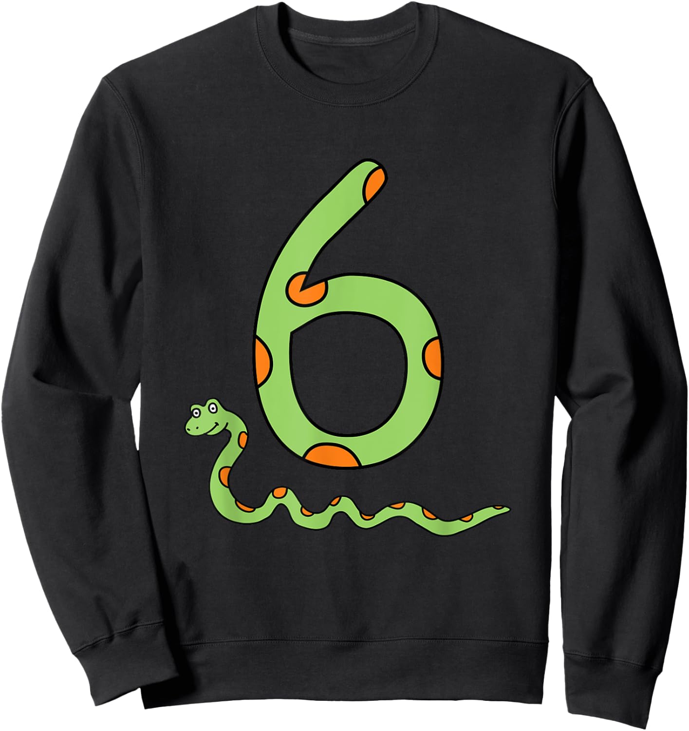 Snake Birthday Boy Kids Reptile Animal Number 6 6th Bday Sweatshirt - Sweatshirt | Black