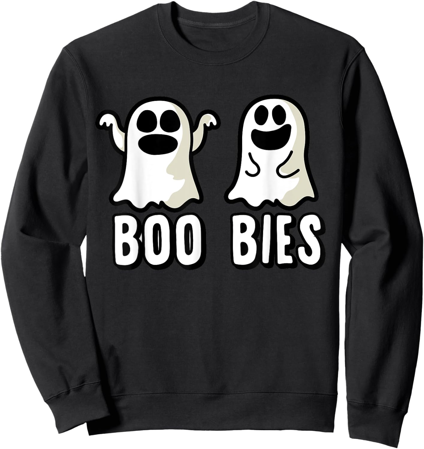 Boo-bies Ghost Funny Halloween Sweatshirt - Sweatshirt | Black