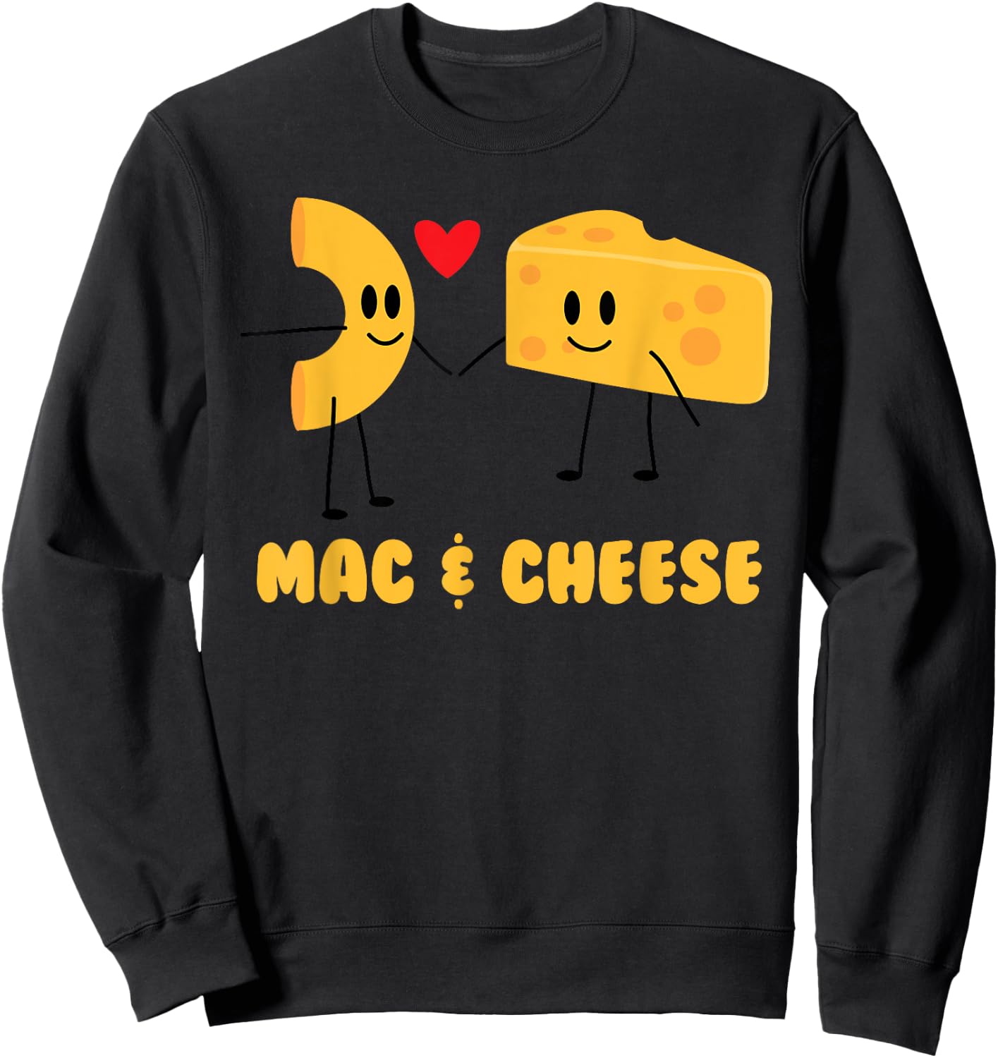 Funny Mac & Cheese Love Food - Cute Veggie Gift Sweatshirt - Sweatshirt | Black