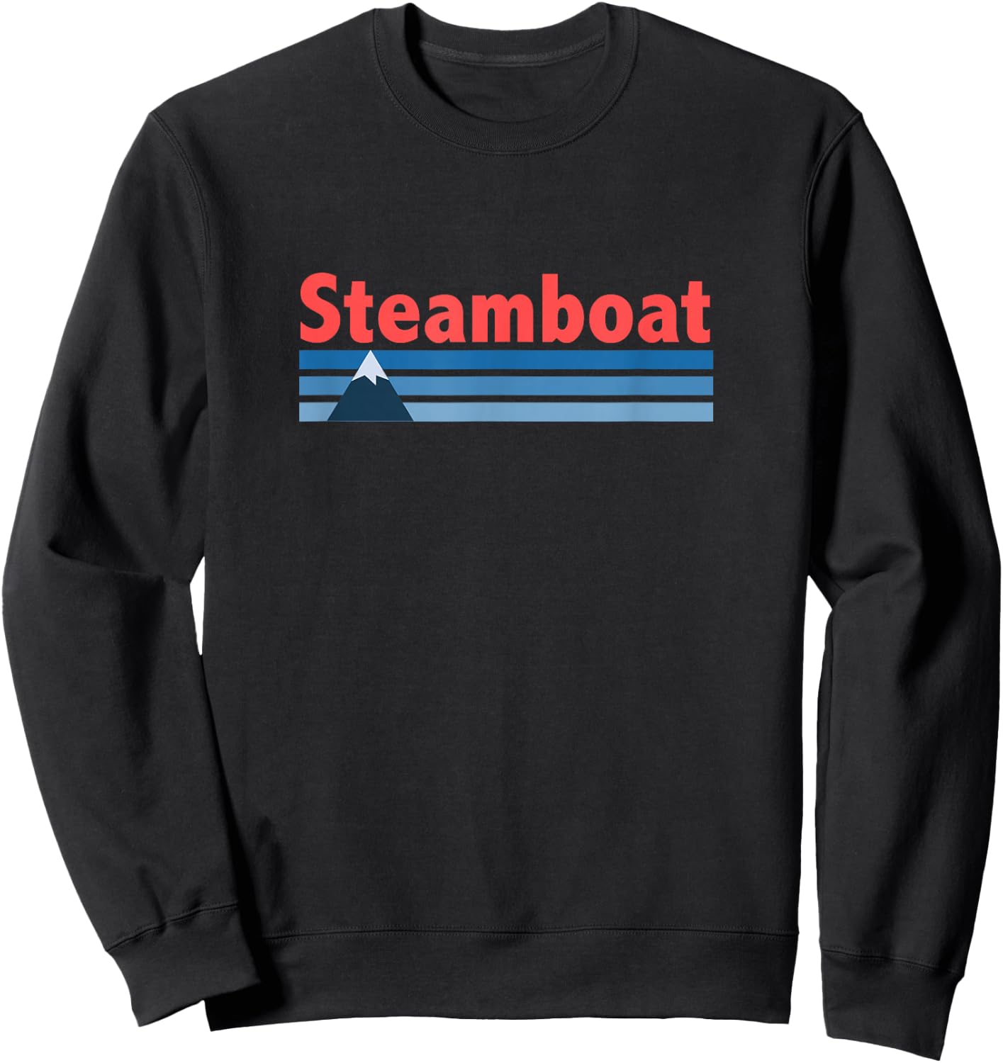 Retro Style Mountain - Steamboat Springs Colorado Sweatshirt - Sweatshirt | Black