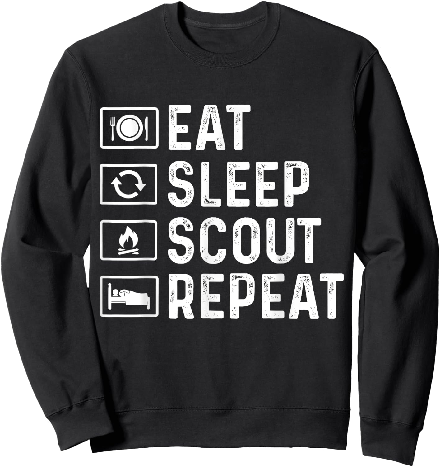 Eat Sleep Scout Repeat Scouts Sweatshirt - Sweatshirt | Black