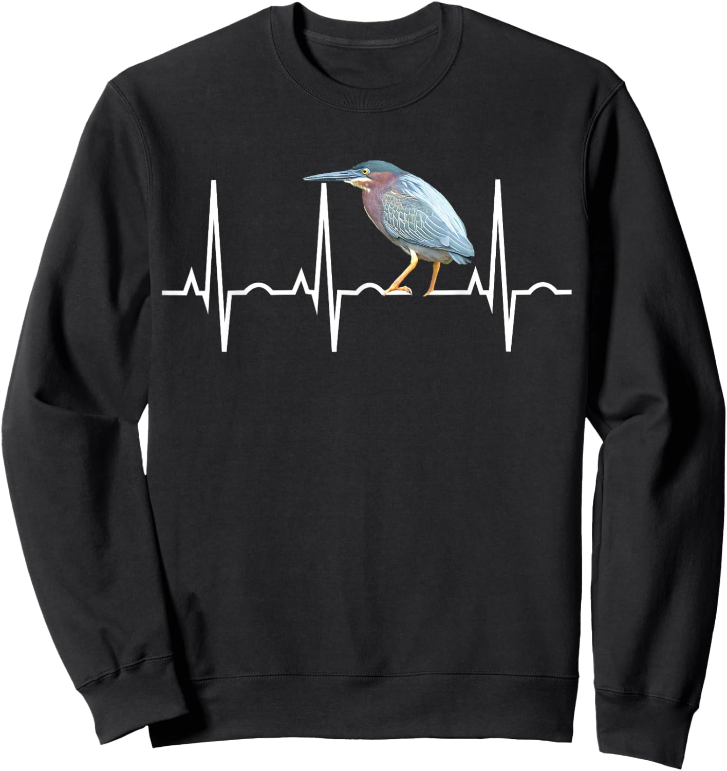 Green Heron Shirt - Green Heron Birder Gift Sweatshirt - Sweatshirt | Black