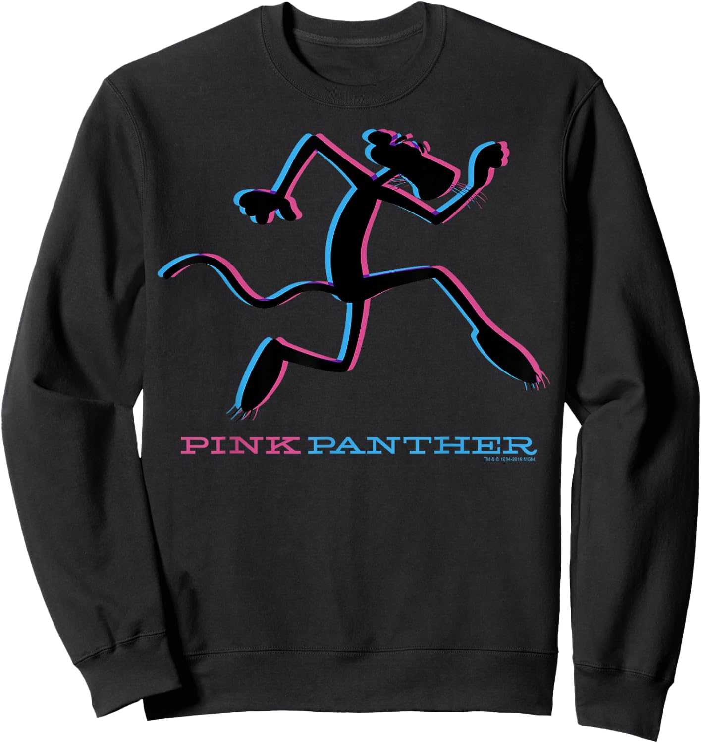 Pink Panther Blue And Pink Silhouette Sweatshirt - Sweatshirt | Black