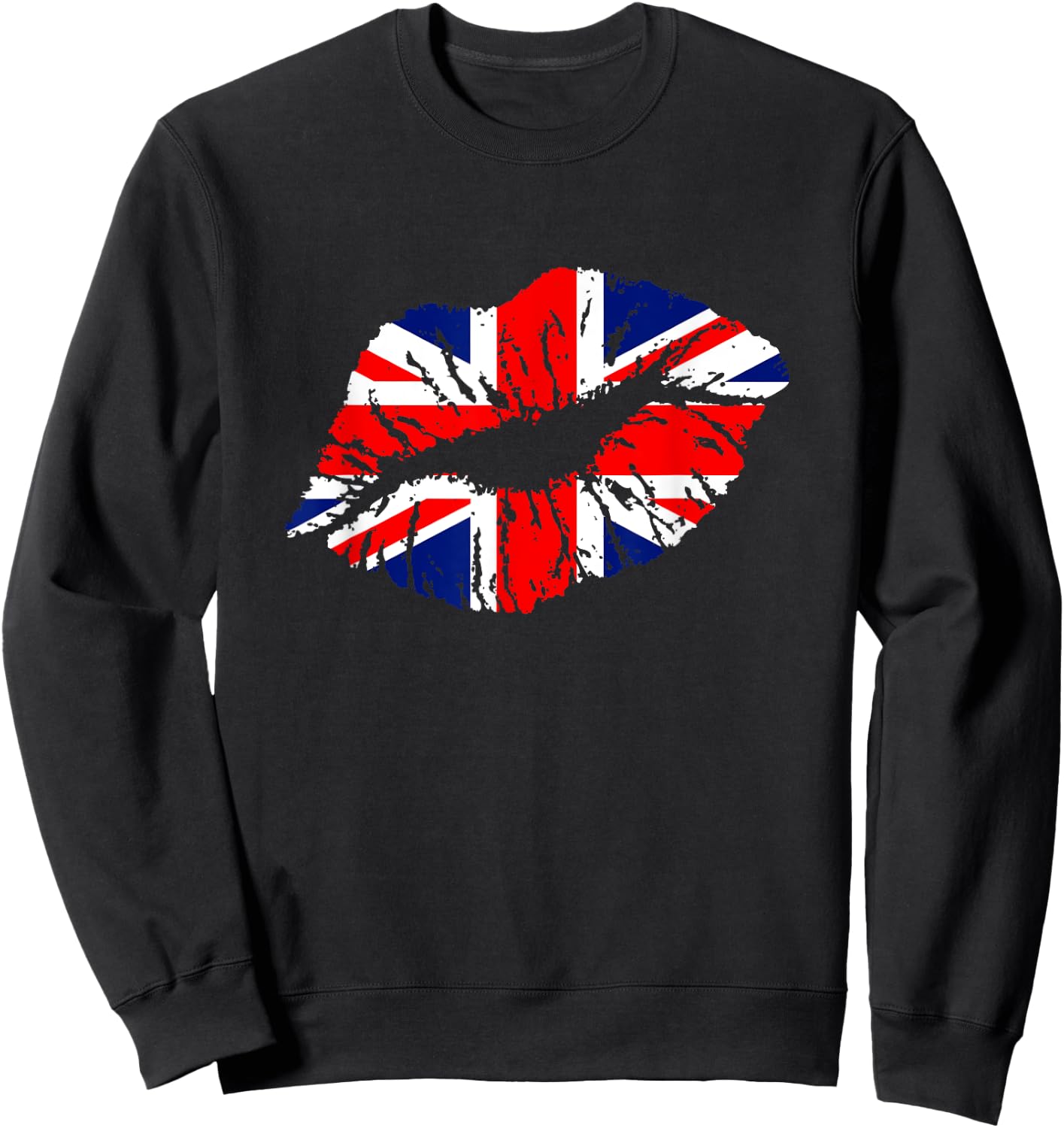 Great Britain England Lips Shirt Gift Brit Sweatshirt - Sweatshirt | Black