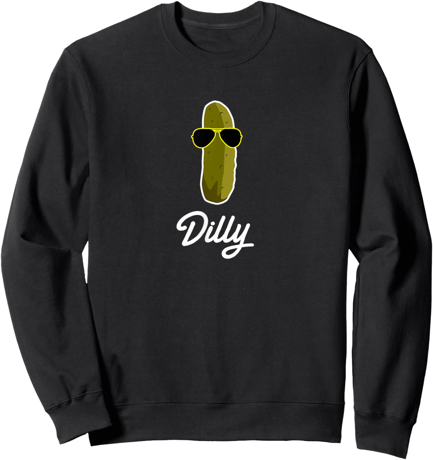 Funny Pickle Dilly Food Gift Sweatshirt - Sweatshirt | Black