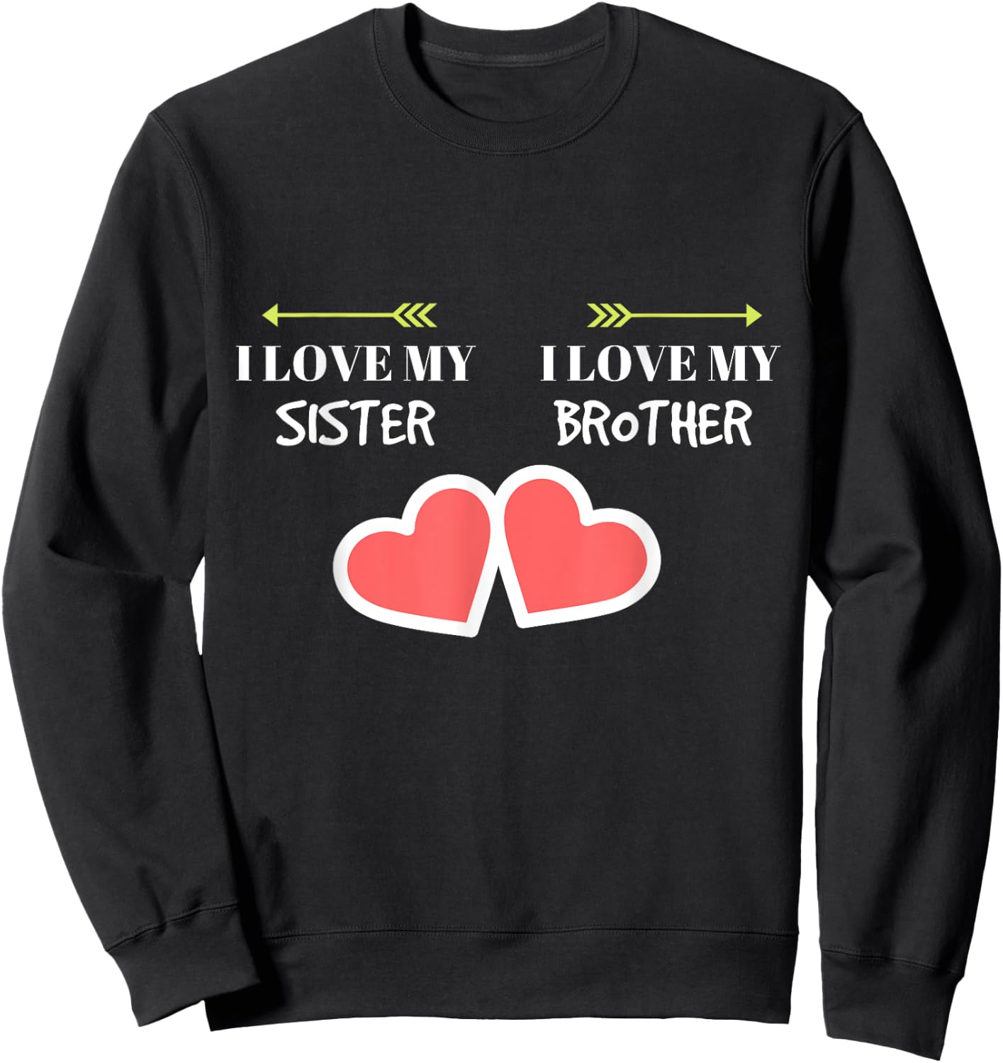 Getalong - I Love My Sister, I Love My Brother Sweatshirt - Sweatshirt | Black