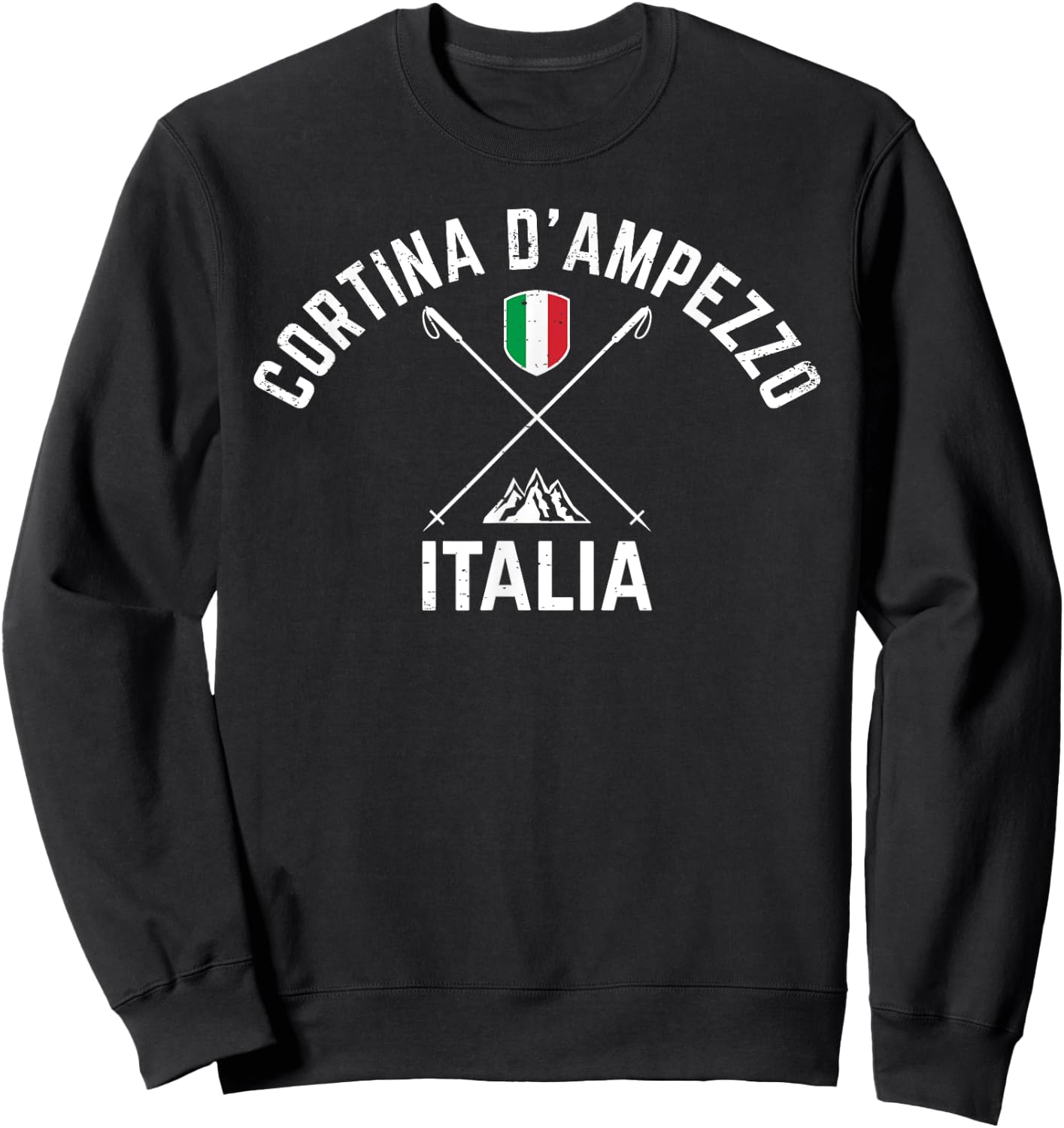 Cortina d'Ampezzo Italia - Cortina d'Ampezzo Italy Ski Sweatshirt - Sweatshirt | Black