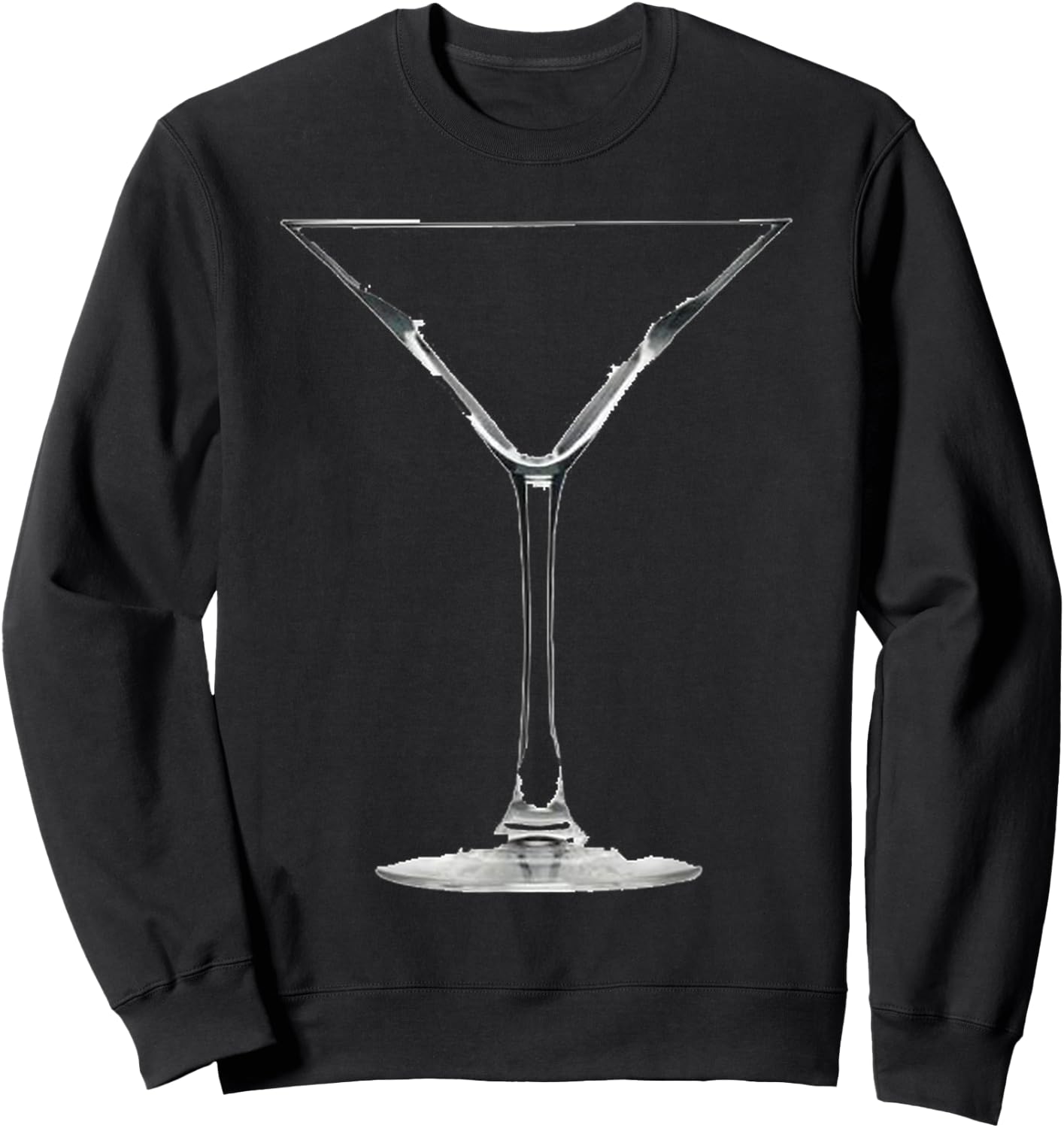 Cocktail Empty Martini Glass Sweatshirt - Sweatshirt | Black