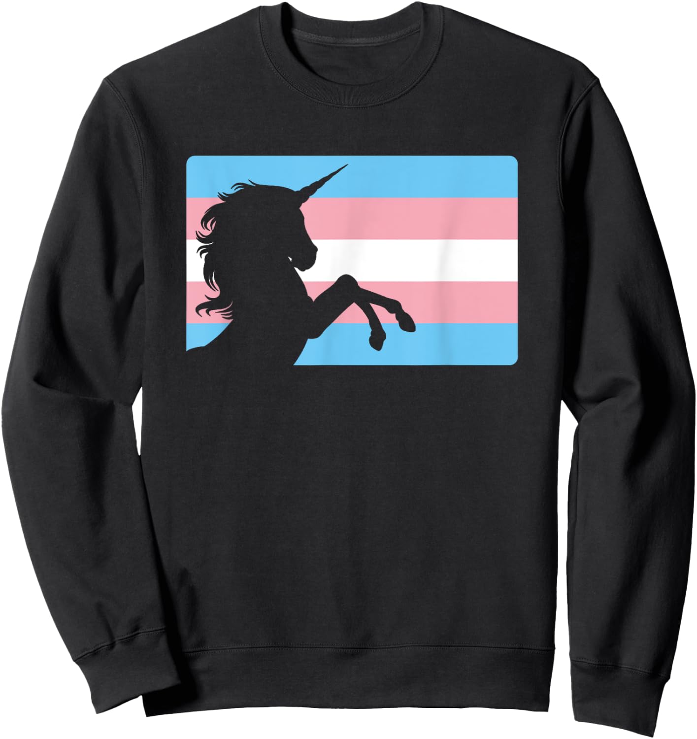 Transgender Unicorn Gift Trans Pride Flag Men Women Kids Sweatshirt - Sweatshirt | Black