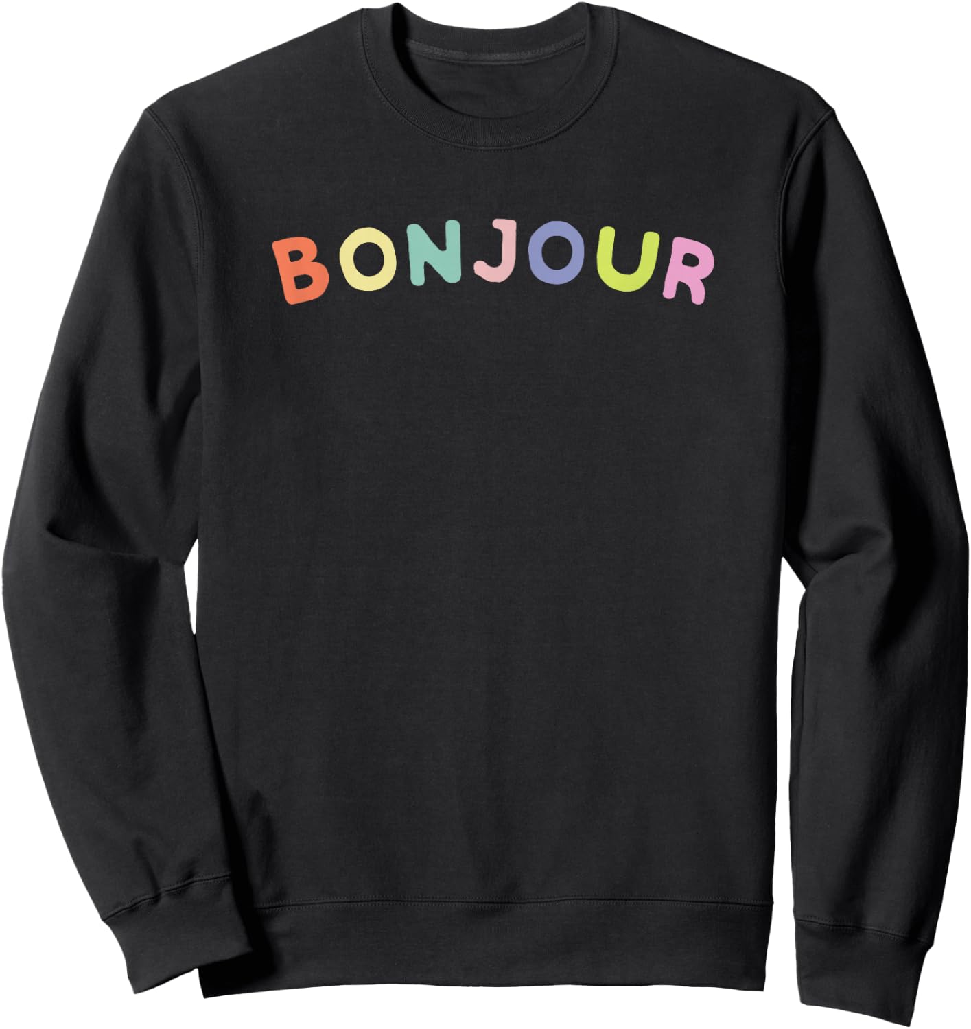 French Bonjour Gift , souvenir , women, kids Sweatshirt - Sweatshirt | Black