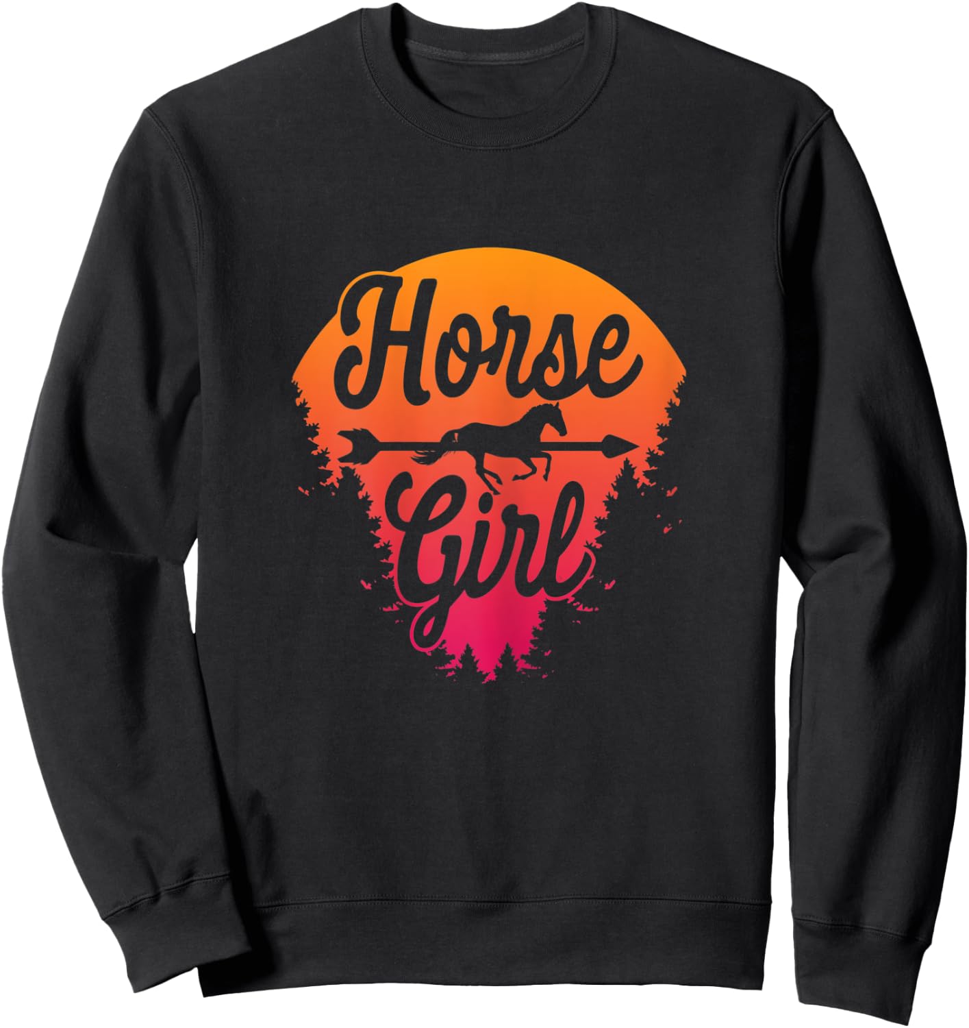 Cute horse shirt for teen girls Sweatshirt - Sweatshirt | Black