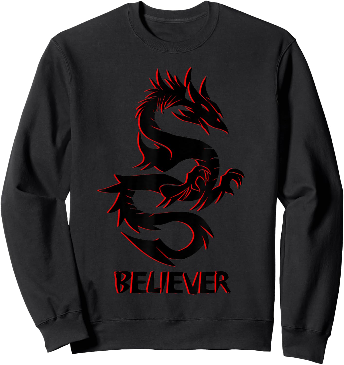 Imagine, Dream, Believe | Fantasy Rage Dragon Tattoo Sweatshirt - Sweatshirt | Black