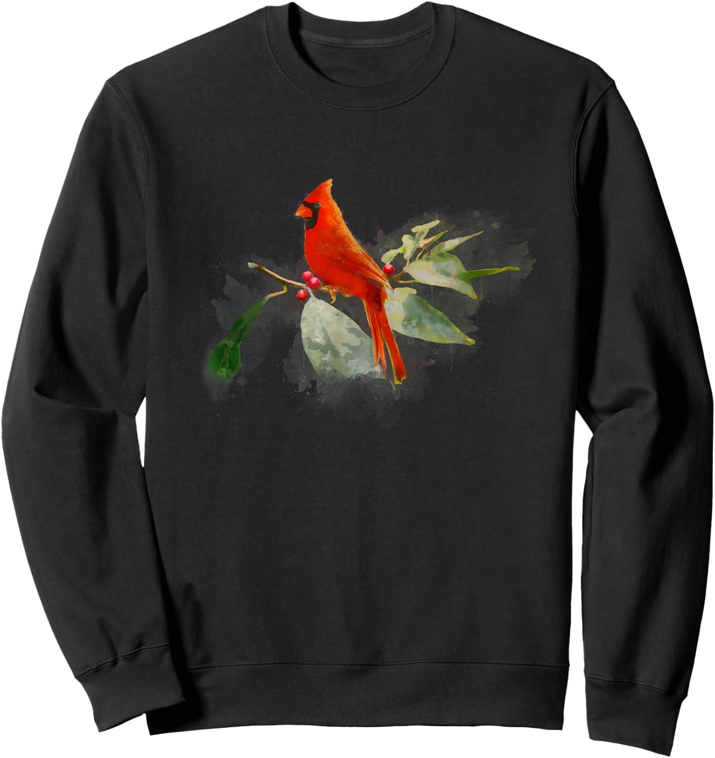 Wild Red Cardinal Bird Sweatshirt - Sweatshirt | Black