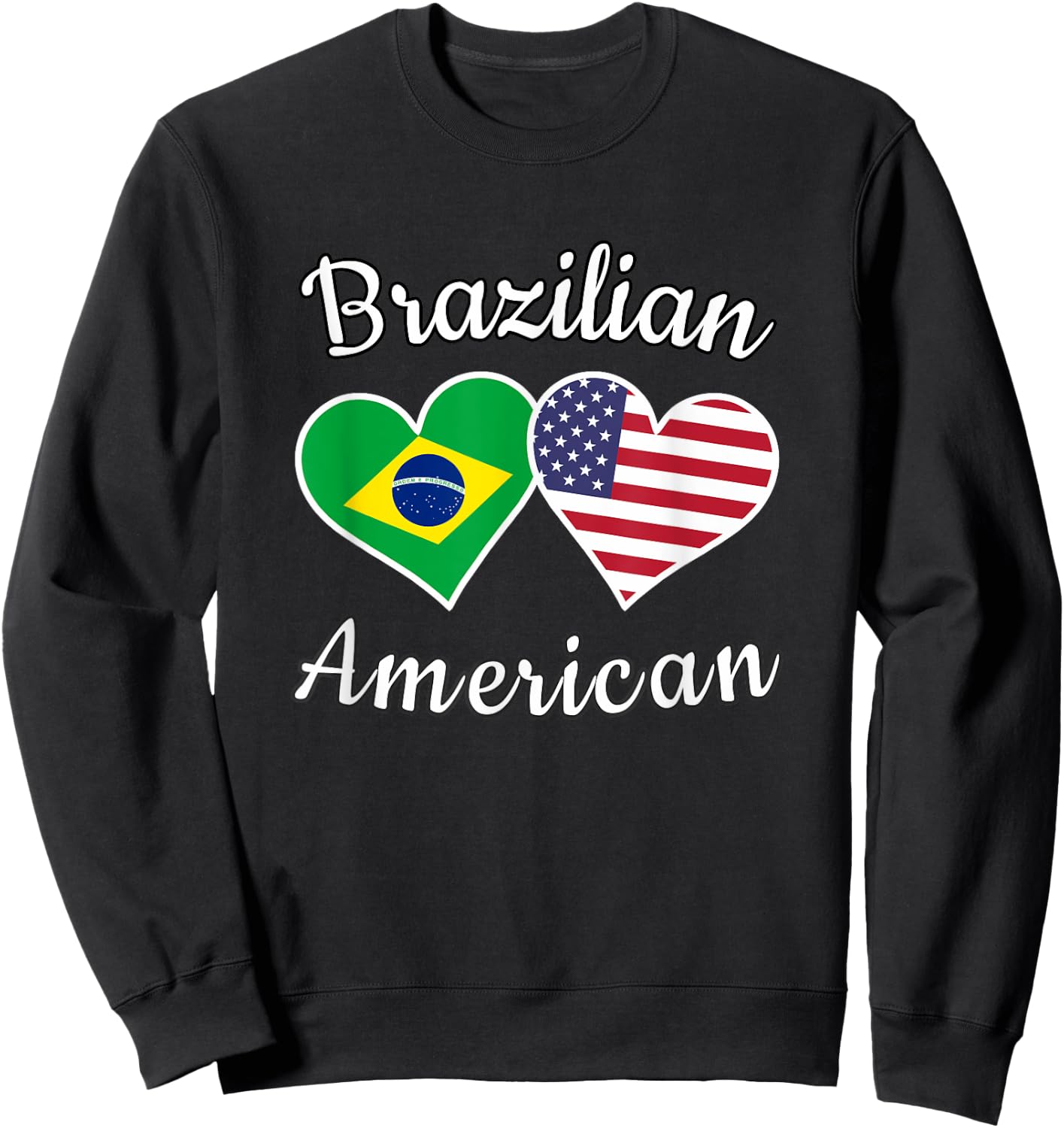 Brazil USA Shirt | Brazilian American Men Women Kids Sweatshirt - Sweatshirt | Black