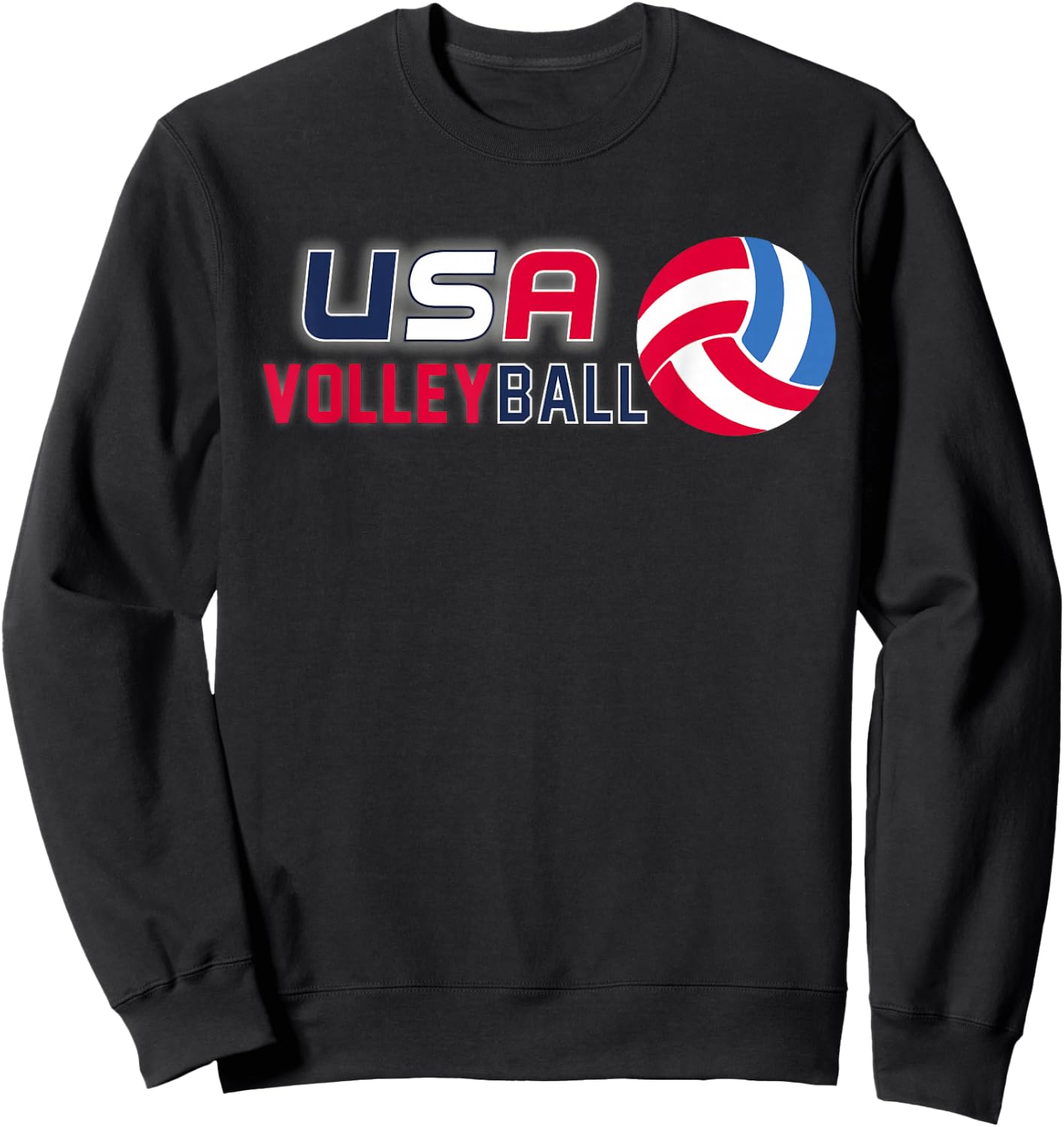 USA Flag Volleyball Men's and Women's Volleyball Shirt Sweatshirt - Sweatshirt | Black