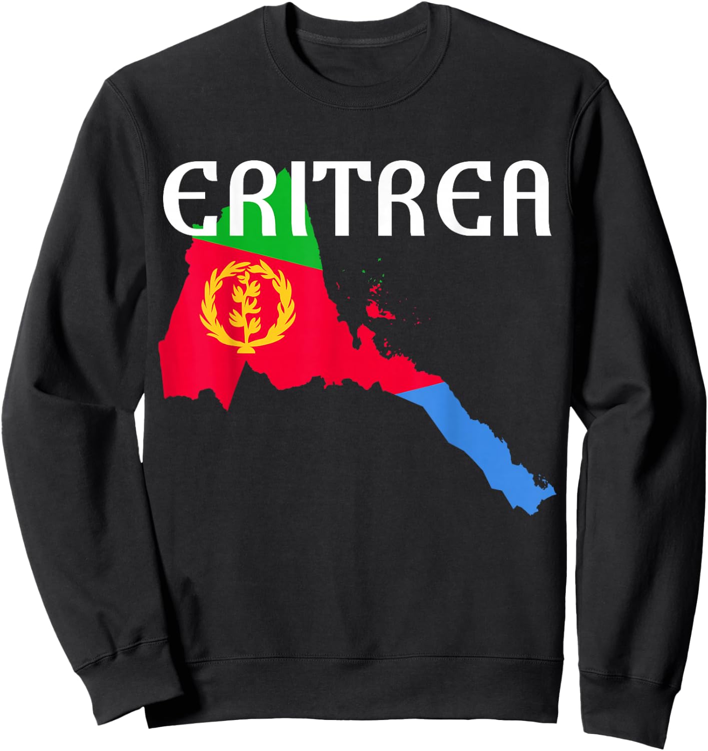 Eritrea Map Habesha Flag Sweatshirt - Sweatshirt | Black