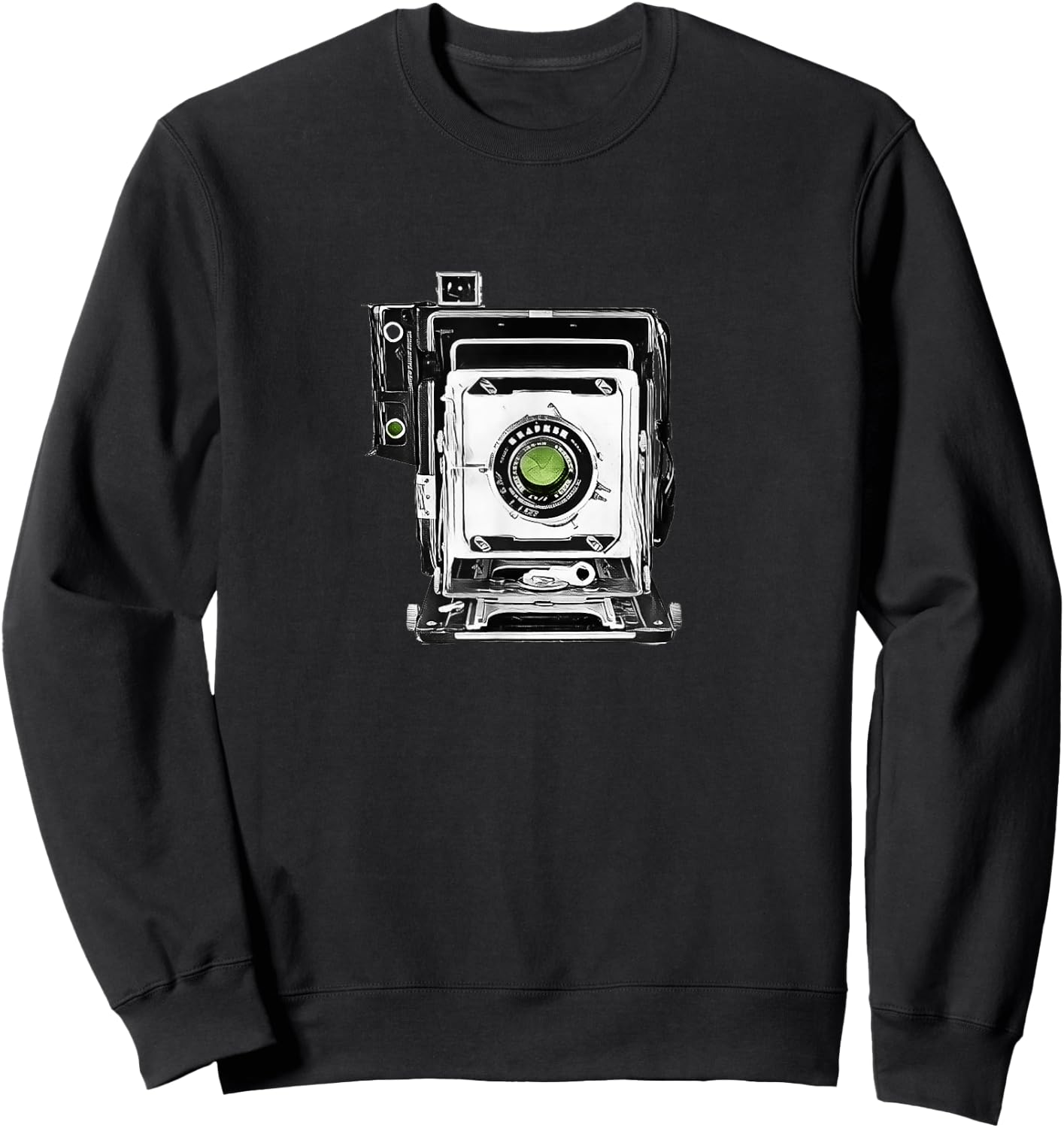 Large Format Vintage Press Camera Sweatshirt - Sweatshirt | Black