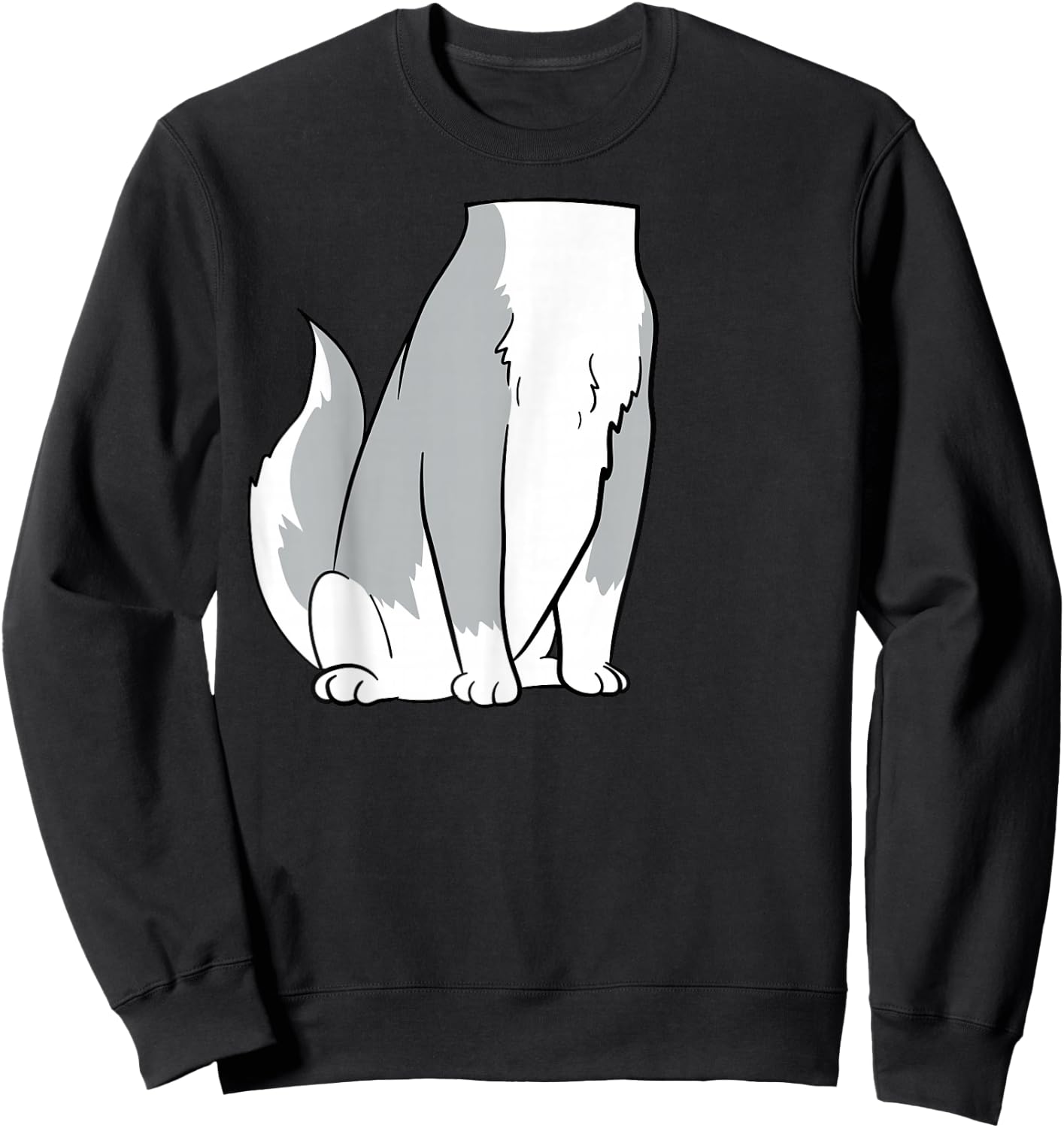 Siberian Husky Dog Body Costume Easy Halloween Cute Puppy Sweatshirt - Sweatshirt | Black