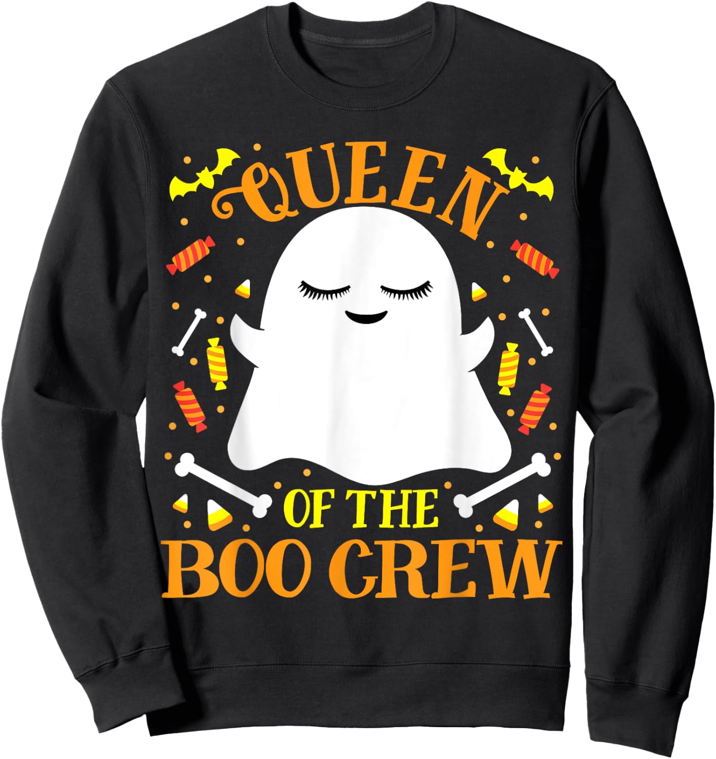 Queen Boo Crew Ghost Matching Family Wife Women Halloween Sweatshirt - Sweatshirt | Black
