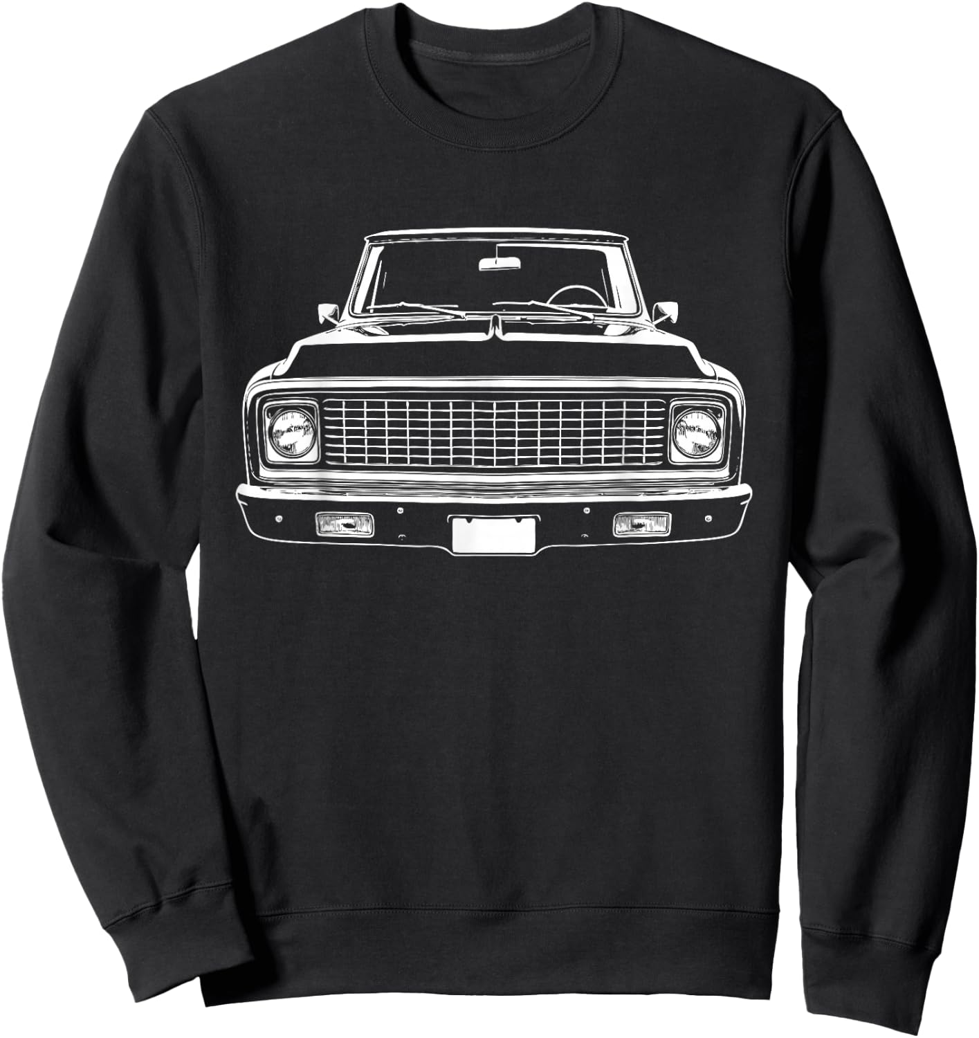 67-72 C10 Custom Front Grill Profile C10 Truck Silhouette Sweatshirt - Sweatshirt | Black
