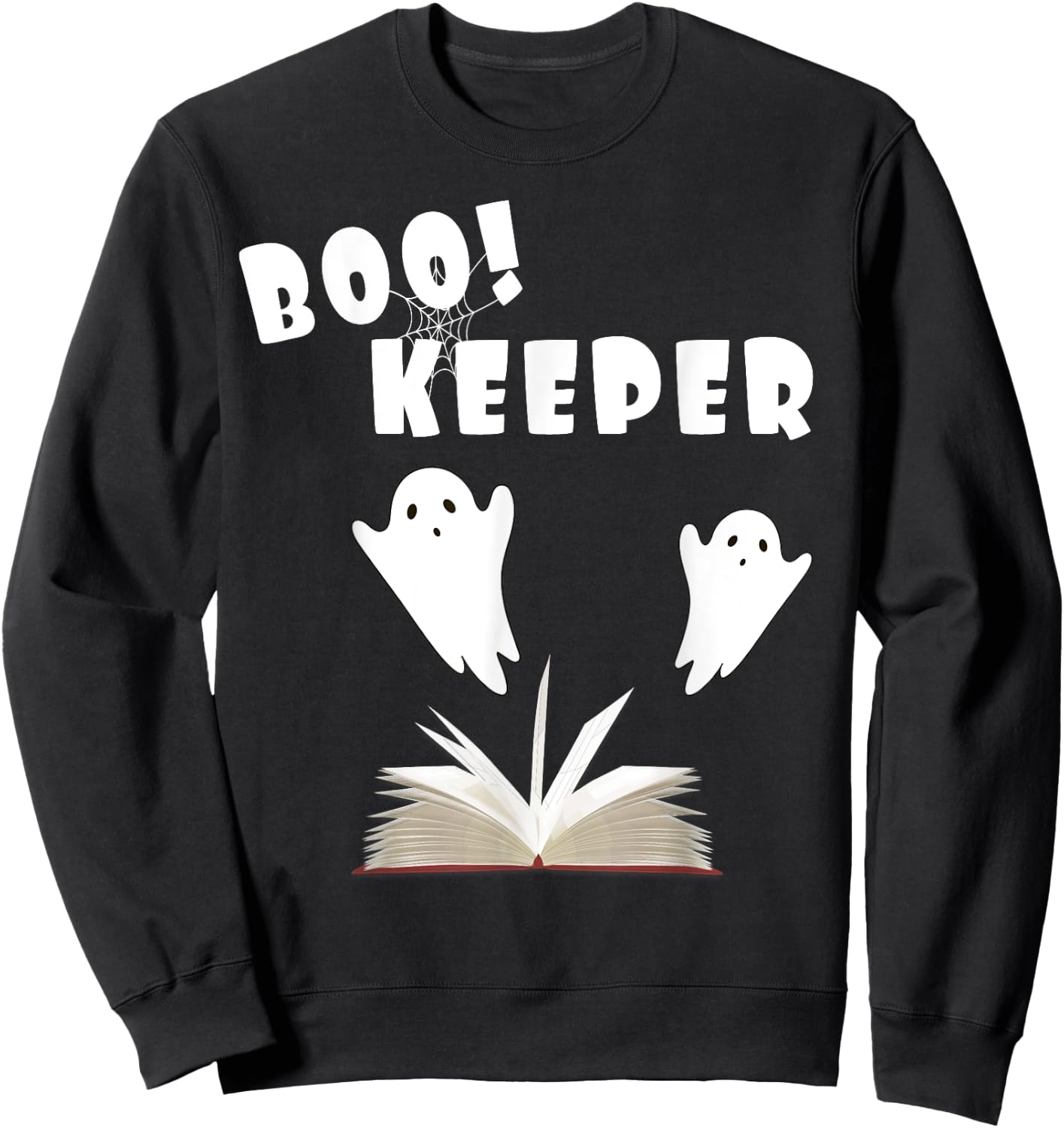 Boo Keeper Ghost Librarian Halloween Costume for Bookkeeper Sweatshirt - Sweatshirt | Black