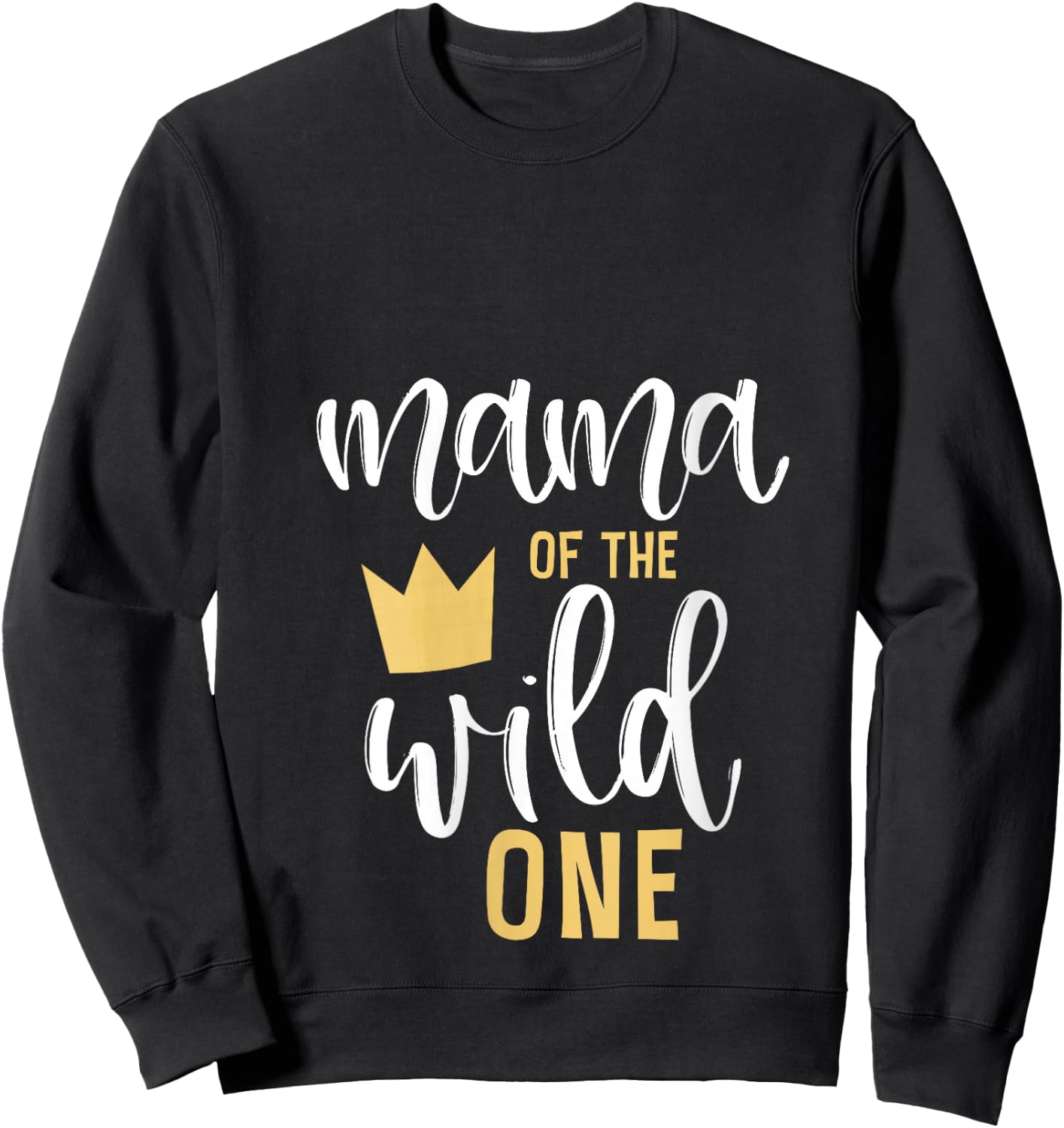 Mama of The Wild One 1st Birthday Matching First Thing Mommy V-Neck Sweatshirt - Sweatshirt | Black