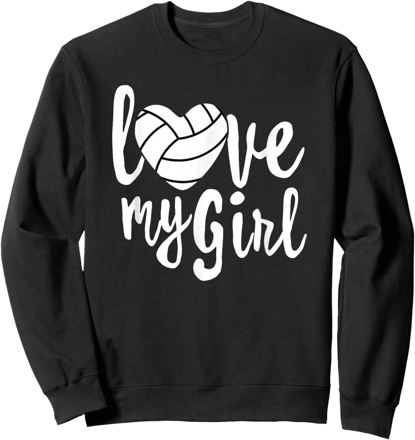 I Love My Girls Mom Volleyball Cute Volleyball Mom Sweatshirt - Sweatshirt | Black