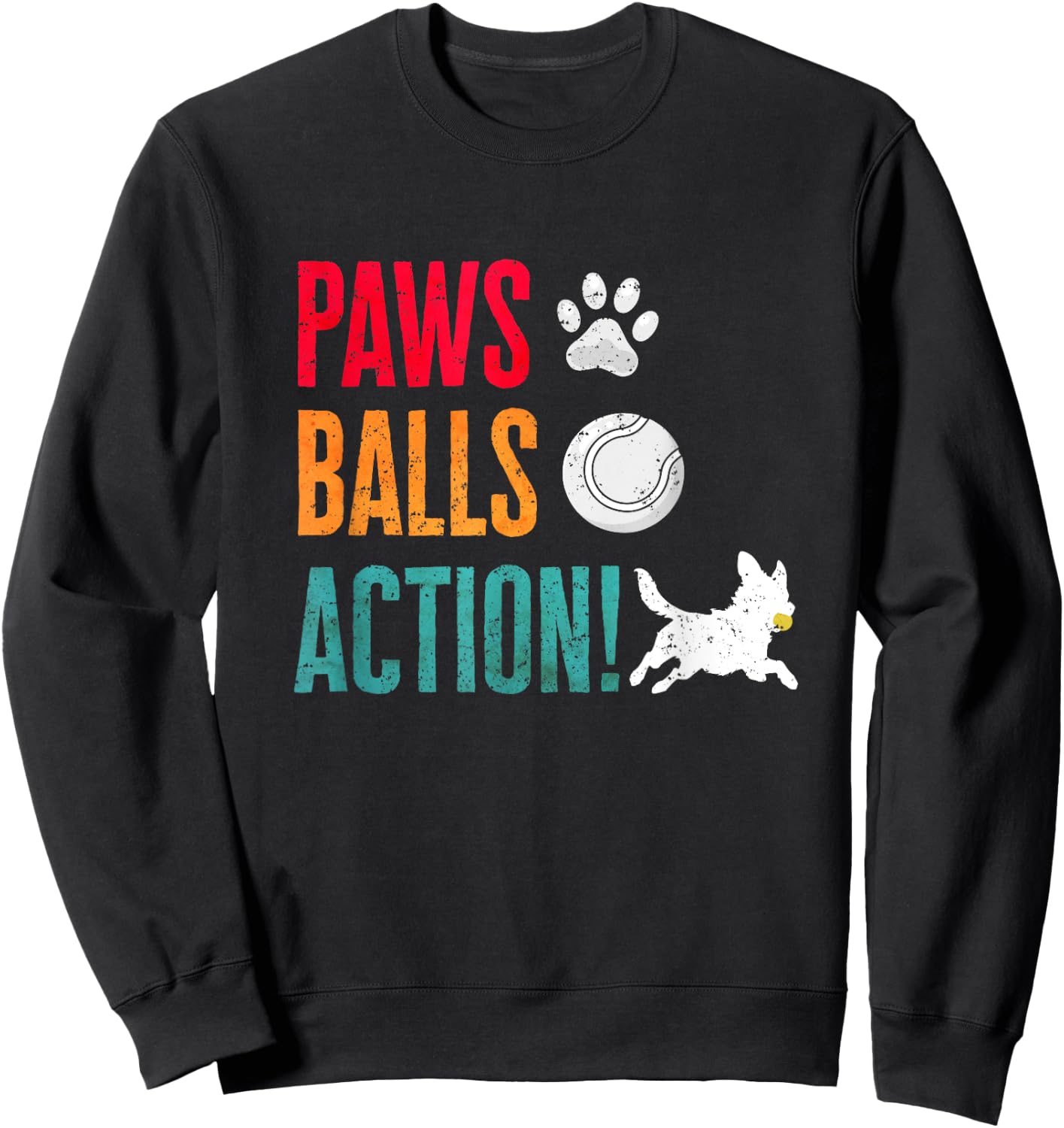 Flyball Dog Sport Flyball Paws Balls Action Flyball Sweatshirt - Sweatshirt | Black