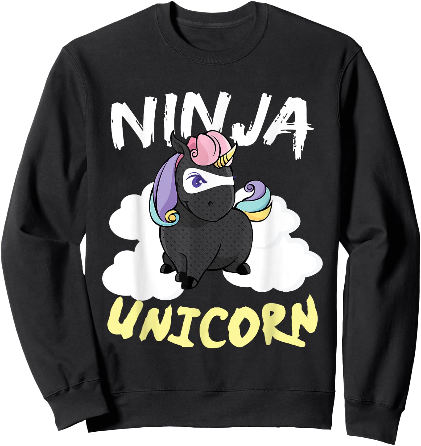 Funny Ninja Unicorn Martial Arts Unicorn Lover Gift Sweatshirt - Sweatshirt | Black