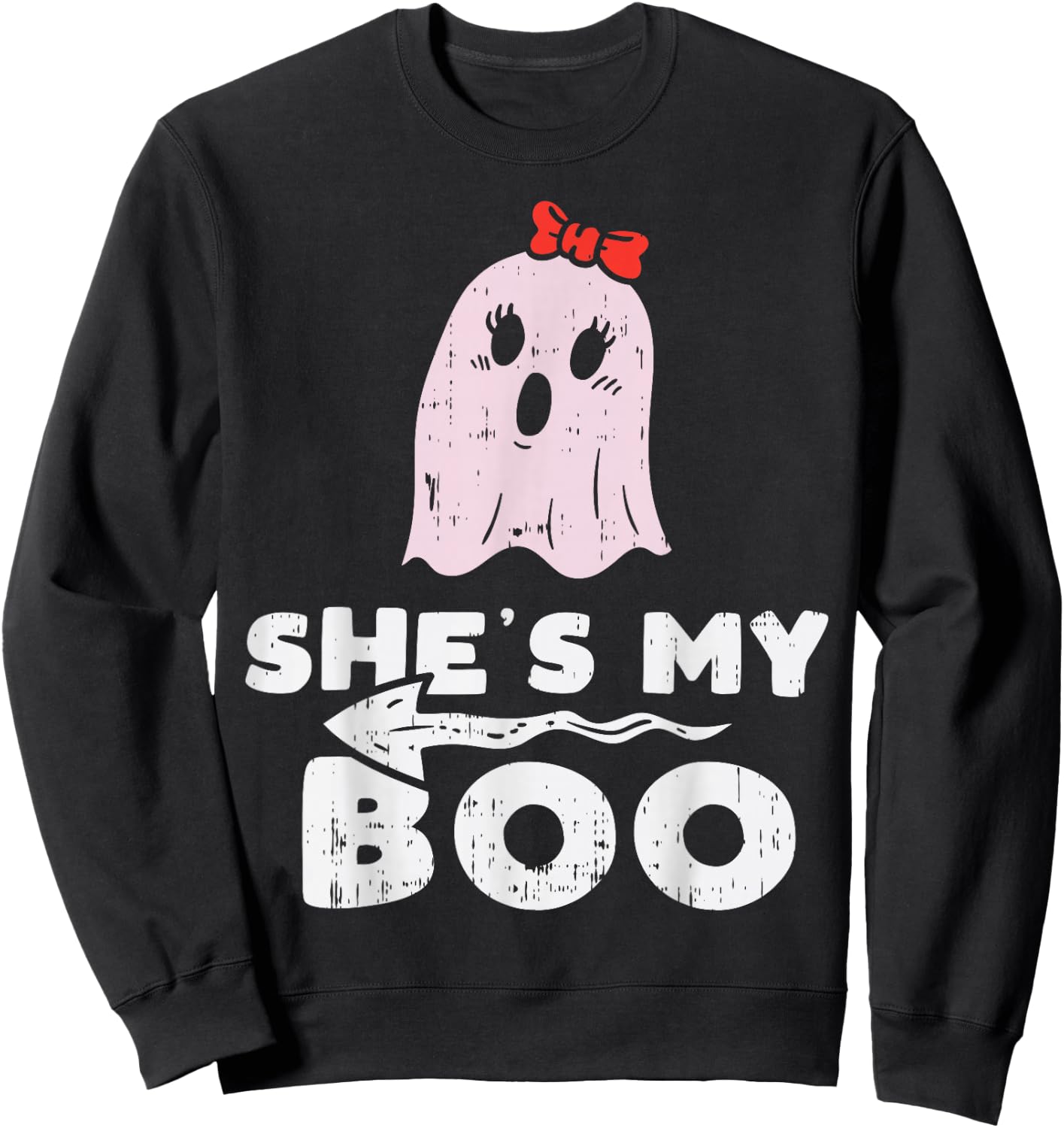 Shes My Boo Cute Matching Couple Halloween Costume Boyfriend Sweatshirt - Sweatshirt | Black