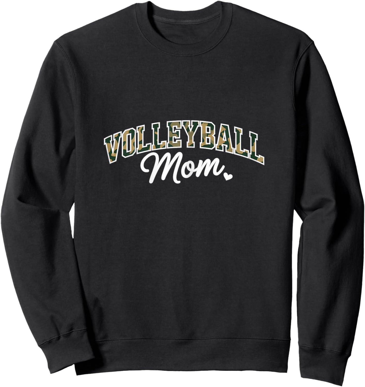 Camo Volleyball Mom Shirt Funny Sports Parent Sweatshirt - Sweatshirt | Black