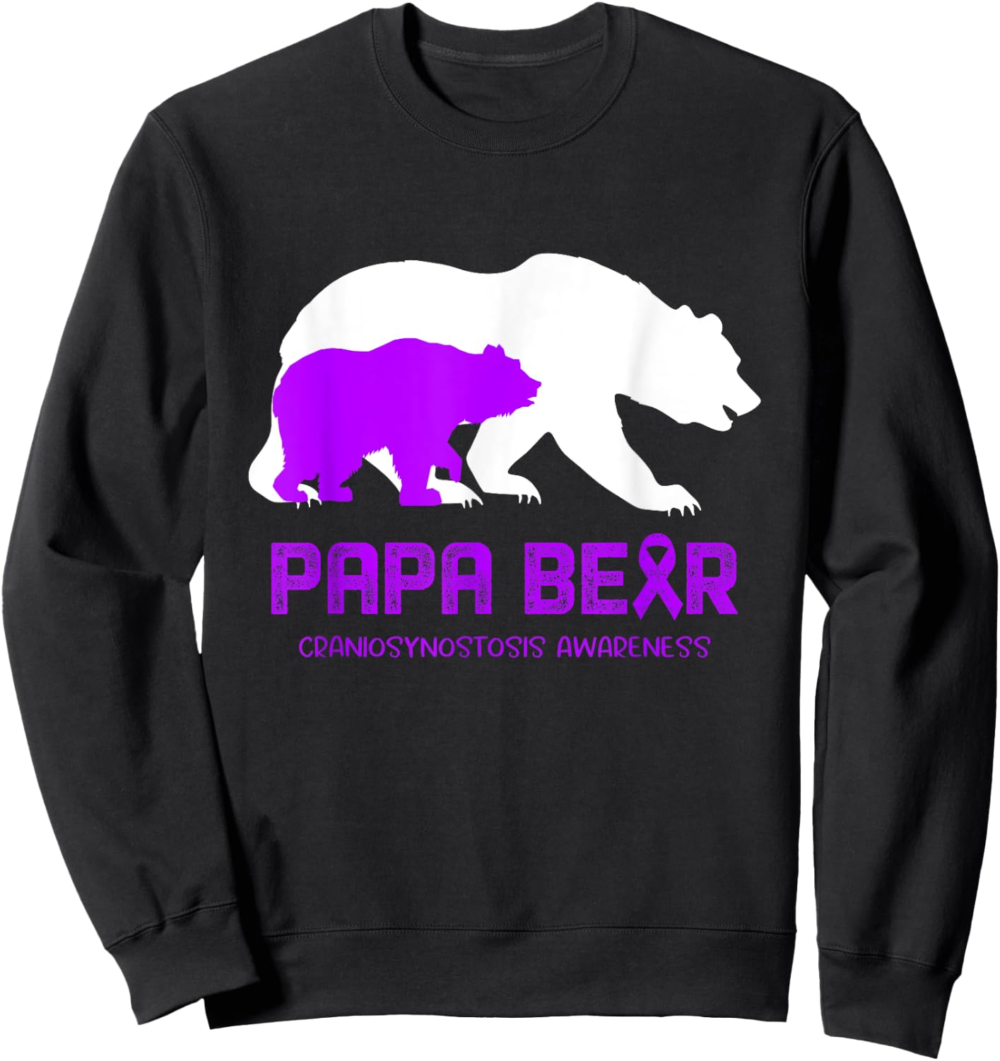 Papa Bear Support Craniosynostosis Awareness Sweatshirt - Sweatshirt | Black