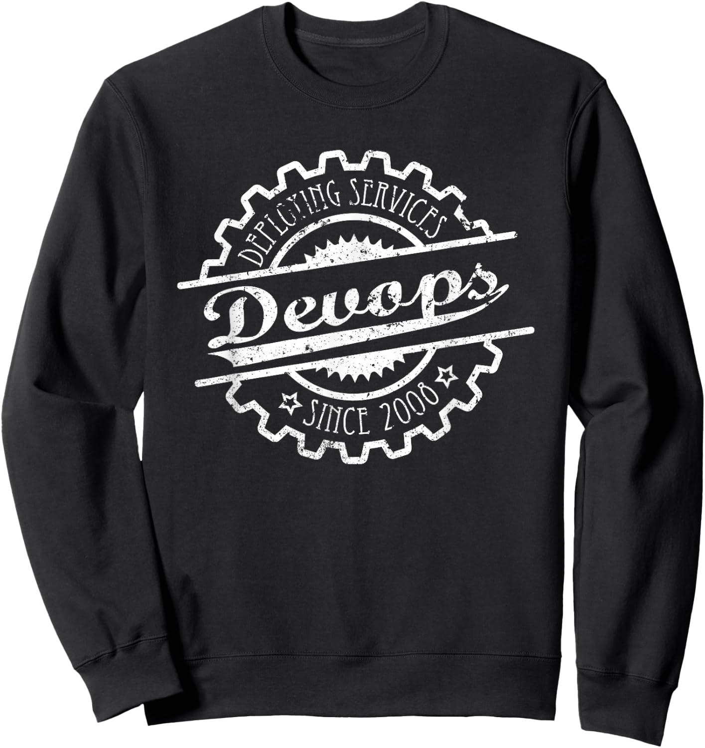 Devops vintage programmer developer open source docker Sweatshirt - Sweatshirt | Black