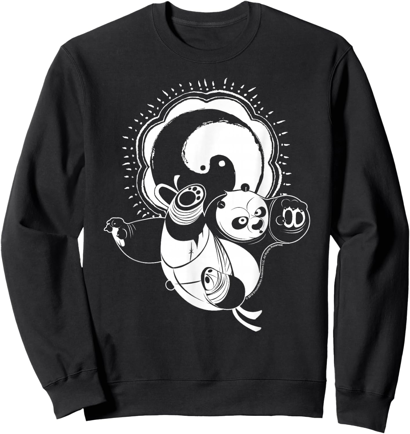 Kung Fu Panda Master Po Action Pose Portrait Stamp Sweatshirt - Sweatshirt | Black