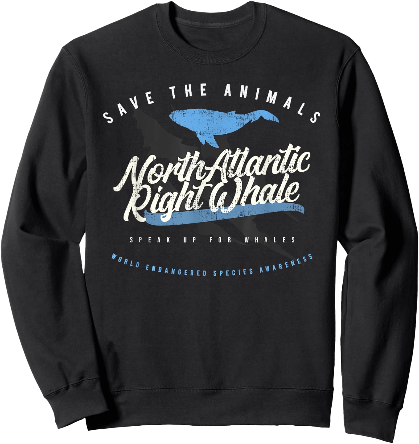 North Atlantic Right Whale - Endangered Animals Sweatshirt - Sweatshirt | Black