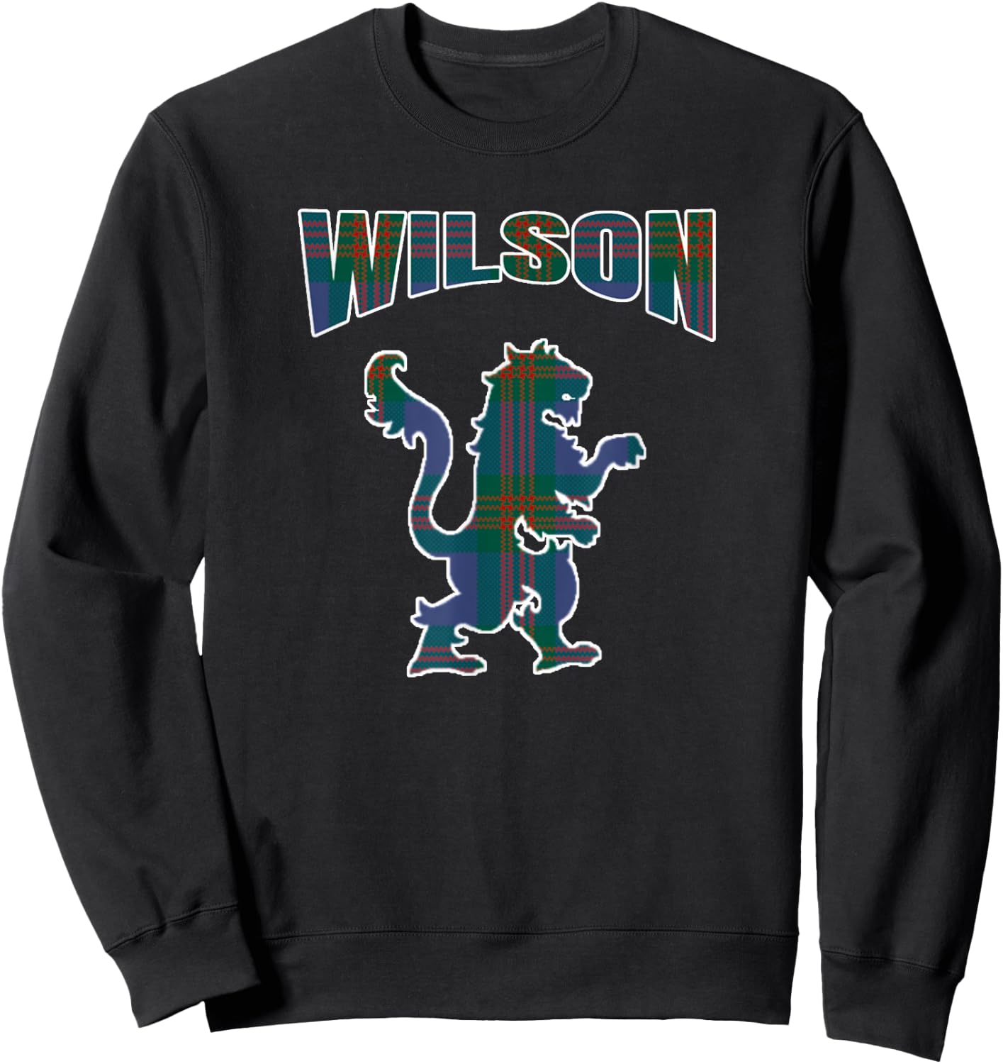 Wilson Clan Kilt Tartan Lion Namesake Scottish Sweatshirt - Sweatshirt | Black