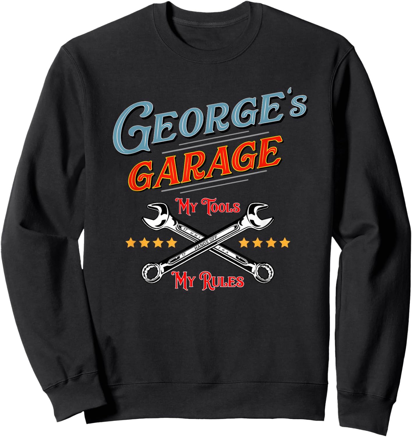 GEORGE'S GARAGE fun design boys mechanic Sweatshirt - Sweatshirt | Black