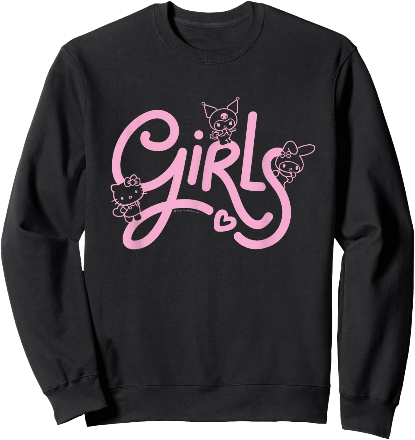 Hello Kitty My Melody Kuromi GIRLS Sweatshirt - Sweatshirt | Black