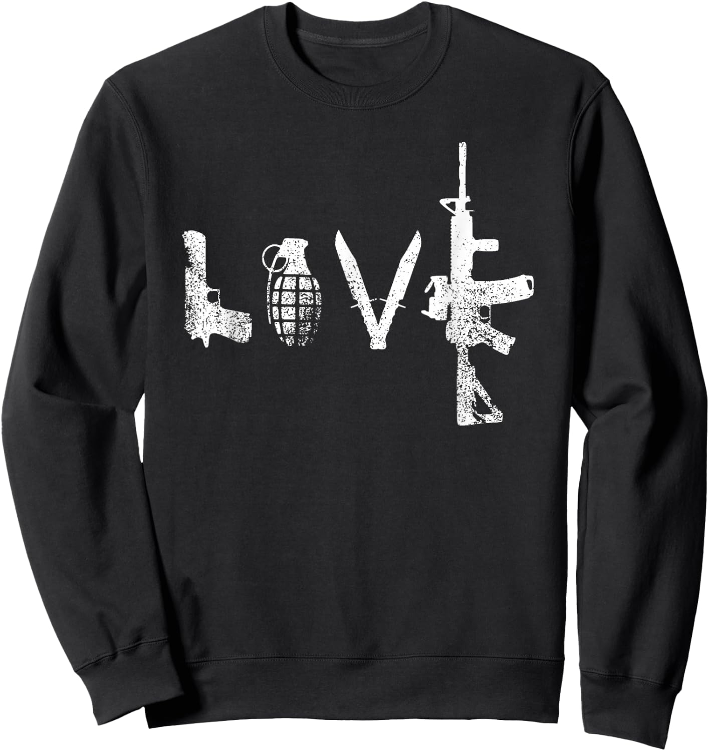 Gun Love Shirt AR15 Handgun Grenade Sweatshirt - Sweatshirt | Black