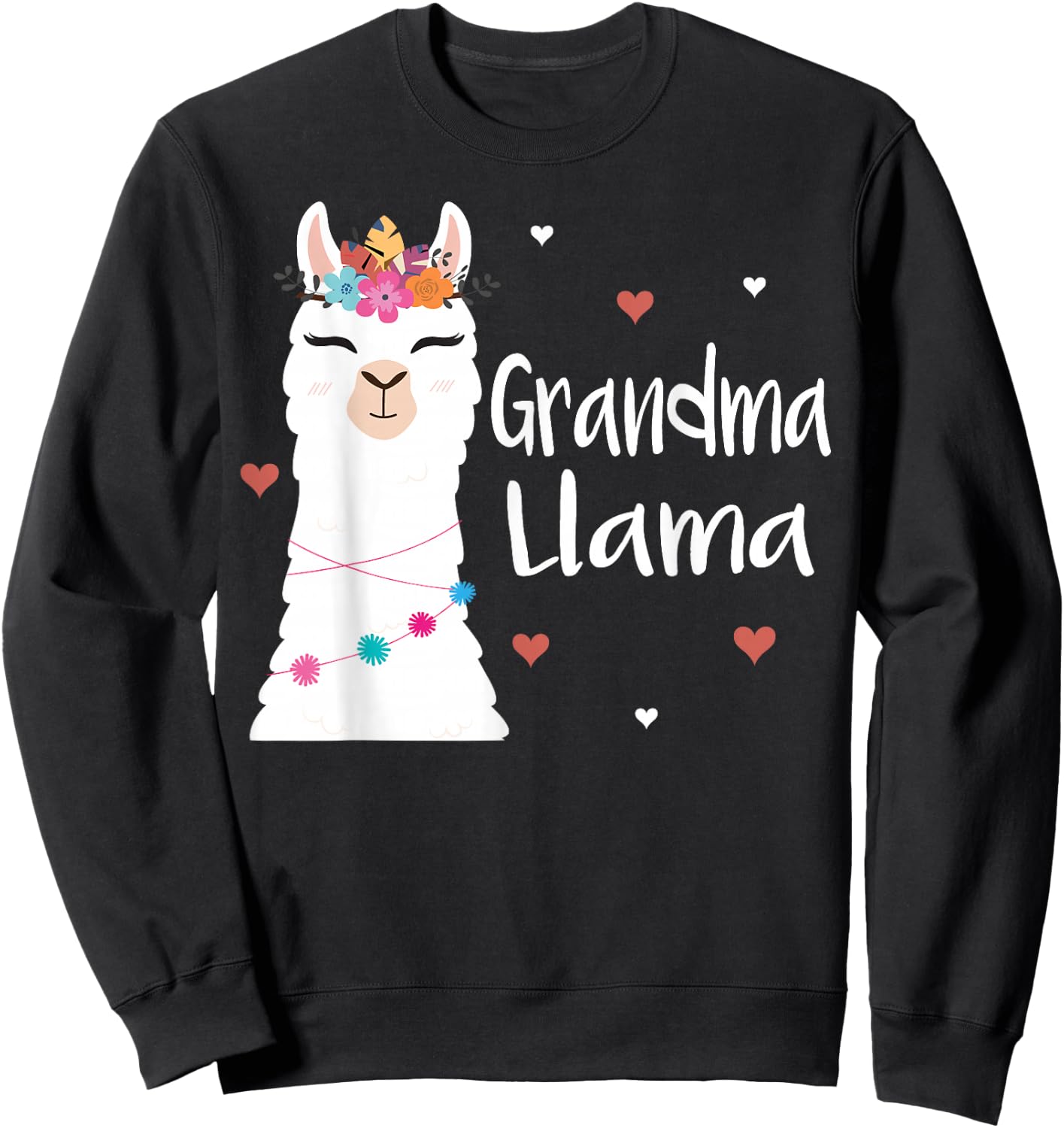 Grandma Llama Cute Llamas Lover Best Grandmother Ever Sweatshirt - Sweatshirt | Black
