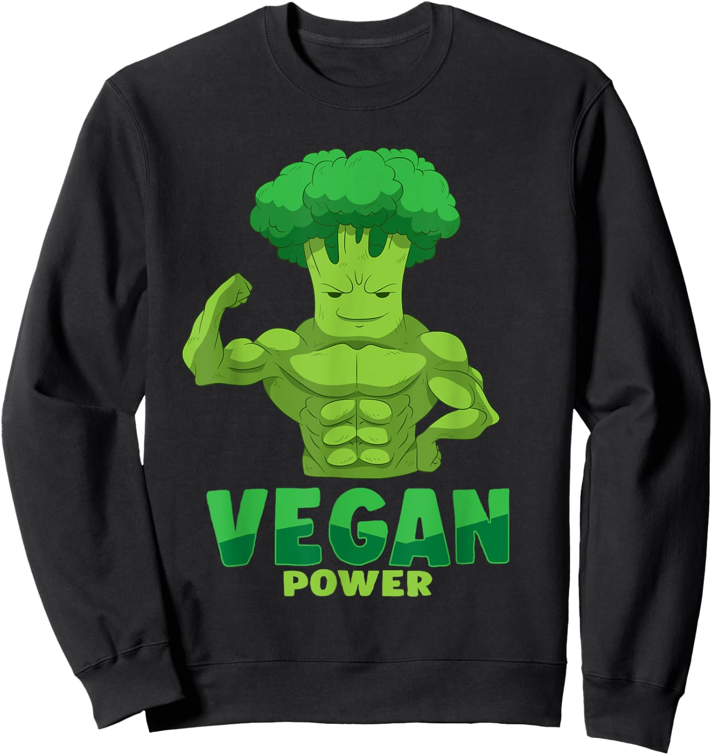 Vegan T shirt - Vegan Plant Power Lifter Sweatshirt - Sweatshirt | Black