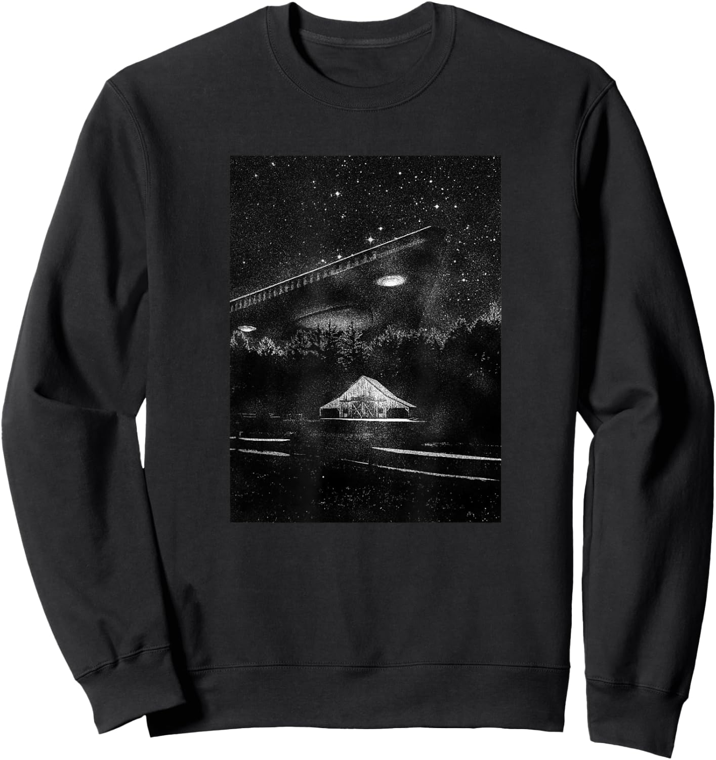 UFO Art - TR3B Triangle Spacecraft, Visiting Alien Sweatshirt - Sweatshirt | Black