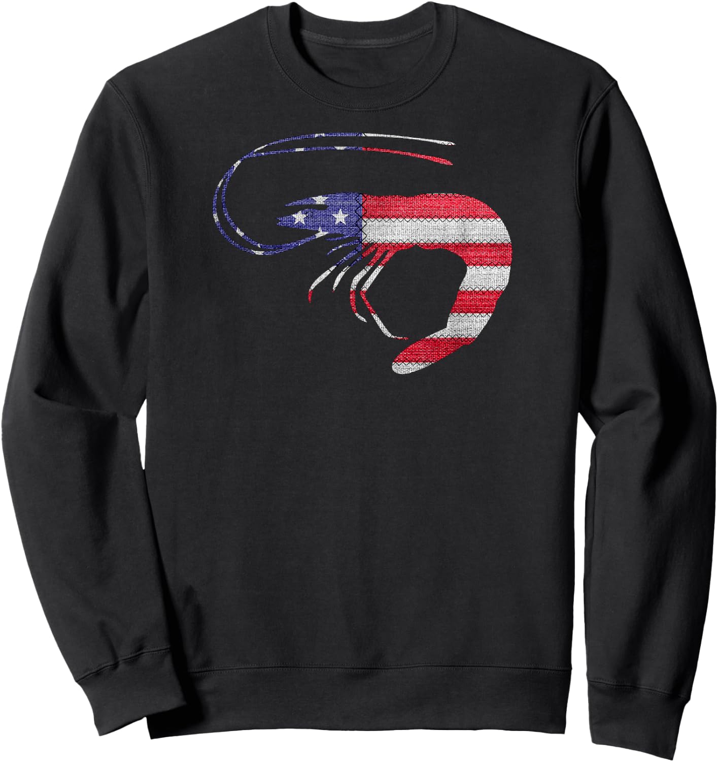 Patriotic Shrimp Love American Flag Vintage Funny Gift Kids Men Sweatshirt - Sweatshirt | Black