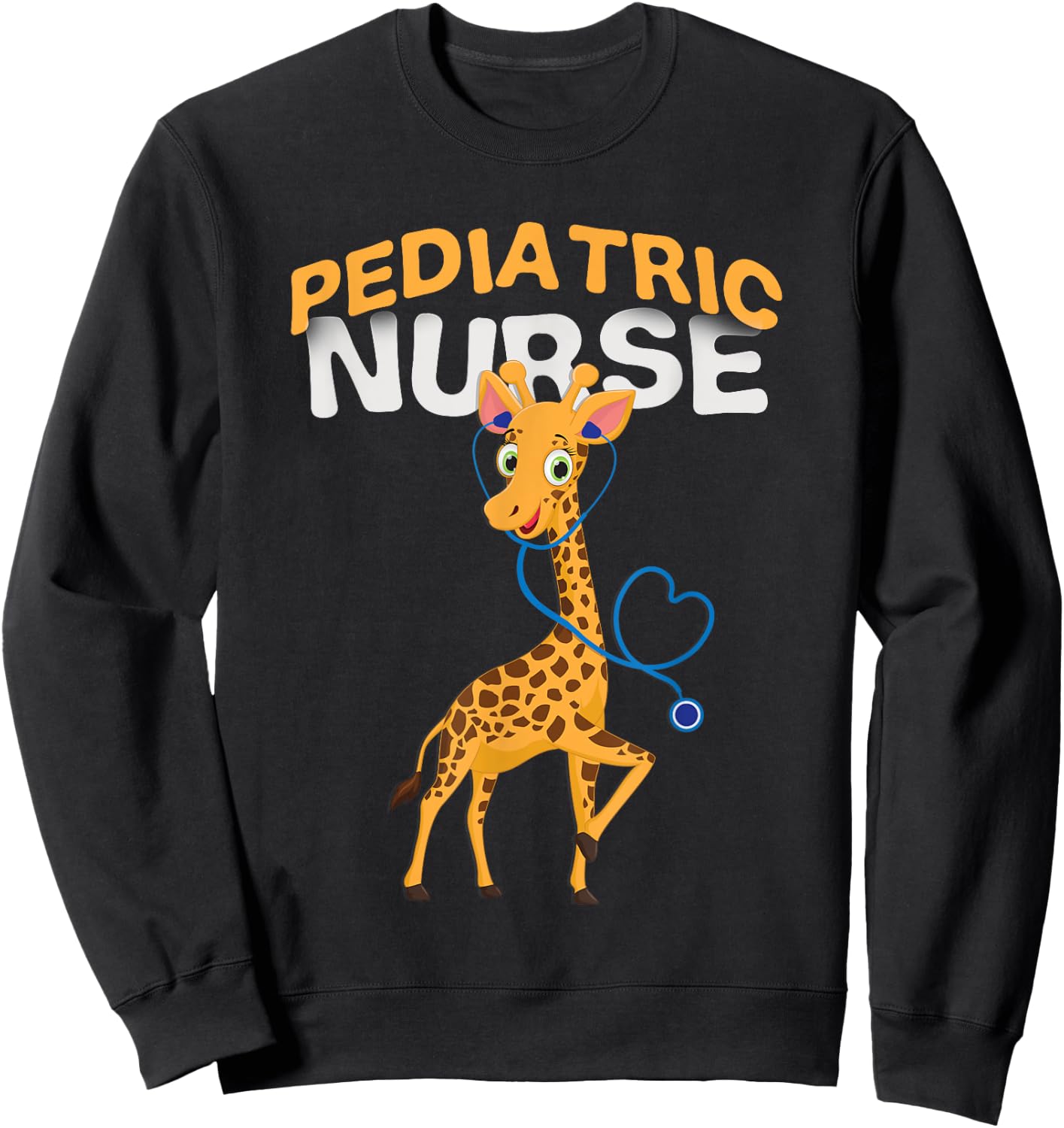 Pediatric Nurse Cute Giraffe Lover Shirt Sweatshirt - Sweatshirt | Black