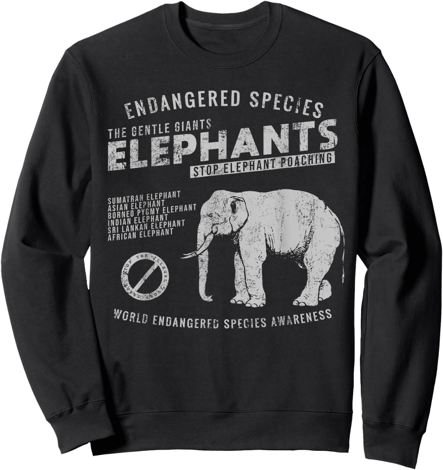 Save The Elephants Sweatshirt - Sweatshirt | Black