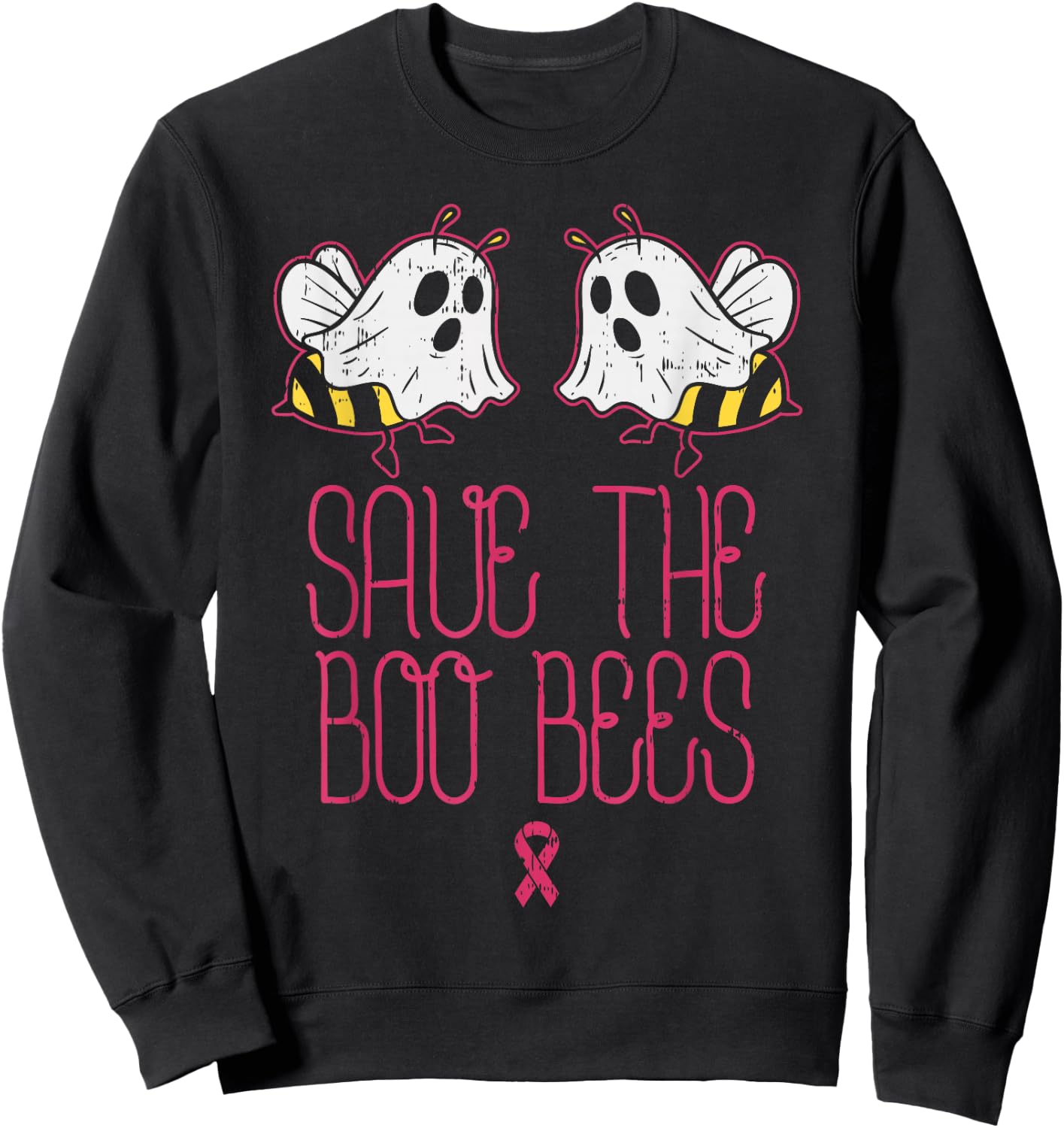 Save The Boobees Boo Bees Breast Cancer Halloween Women Sweatshirt - Sweatshirt | Black