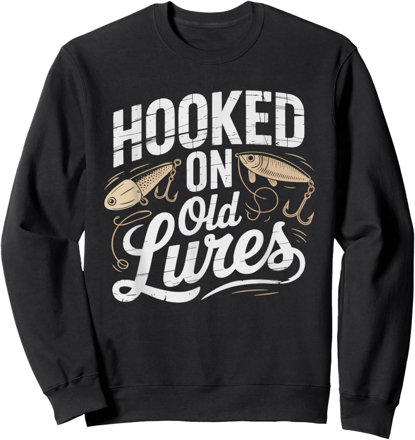 Vintage Fishing Lure Collector Old Wood Lures Antique Tackle Sweatshirt - Sweatshirt | Black