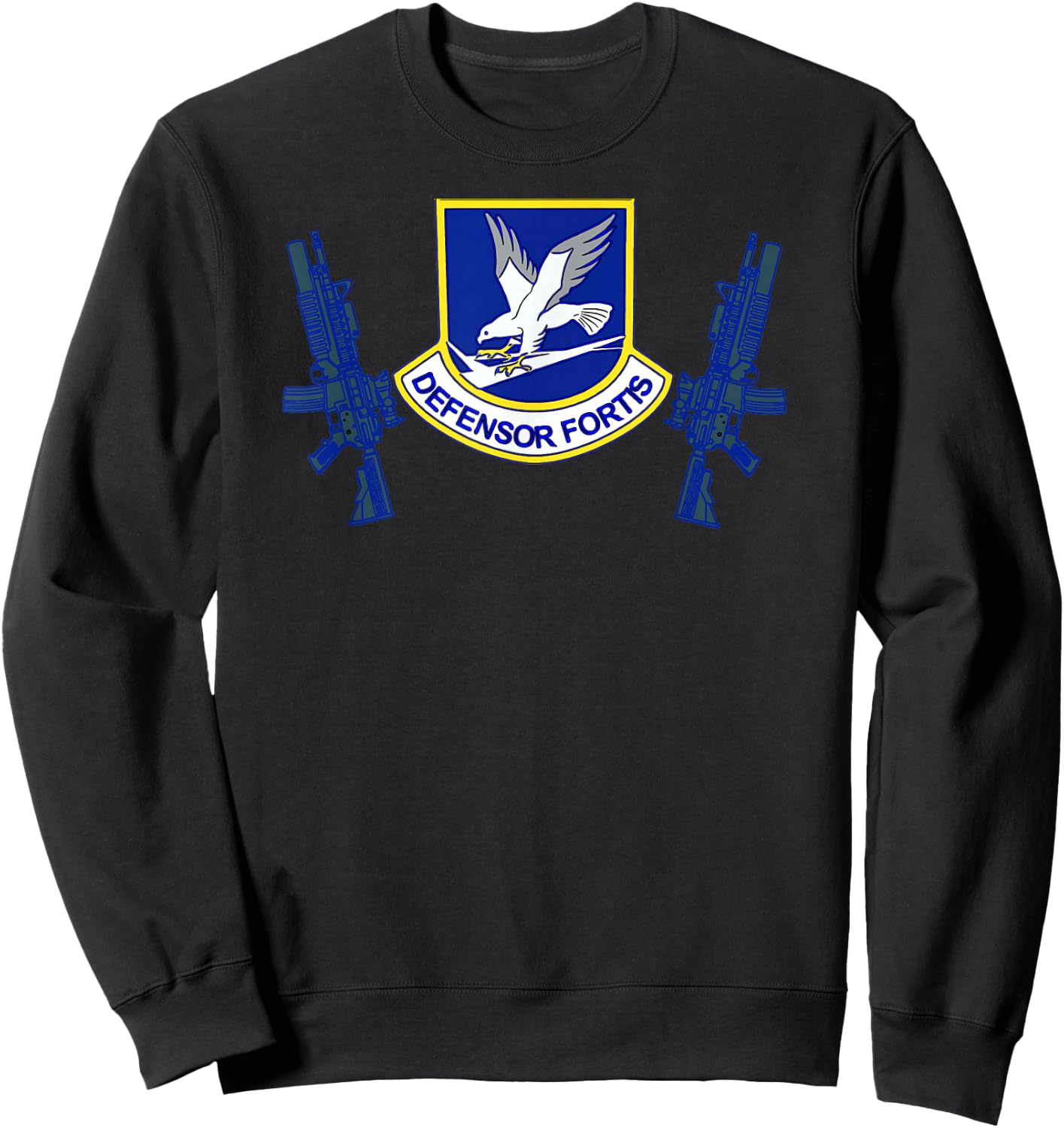 Military Squadron USAF Defensor Fortis Air Force Security Forces Black Modern Letter Print Sweatshirt - Sweatshirt | Black